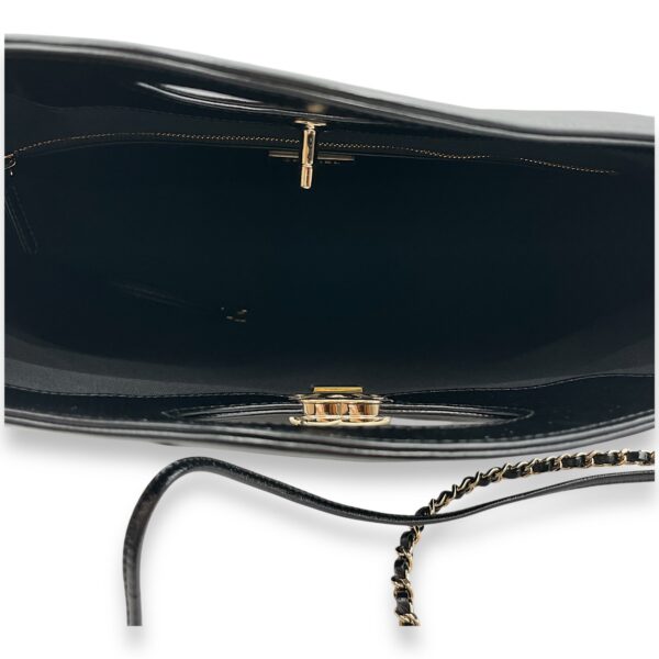 31 Shopping Tote 36x25x7cm Black Shoulder Bag in Shiny lambskin, Gold hardware - Image 9