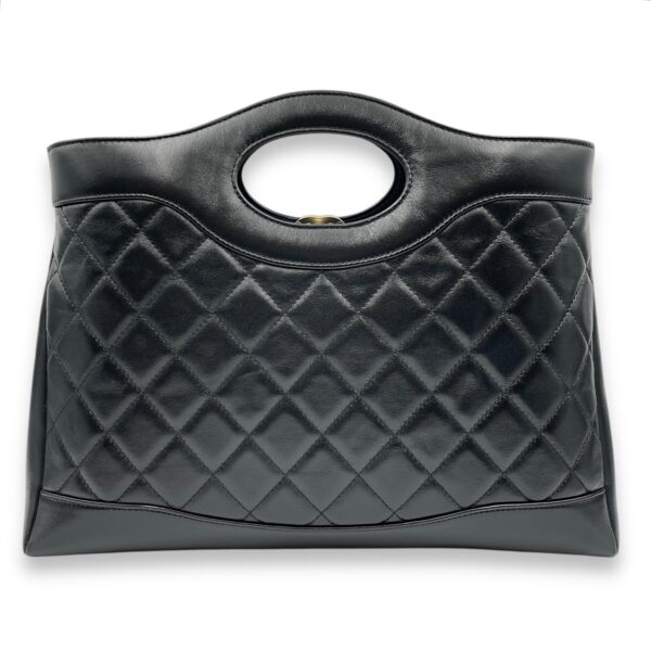 31 Shopping Tote 36x25x7cm Black Shoulder Bag in Shiny lambskin, Gold hardware - Image 3