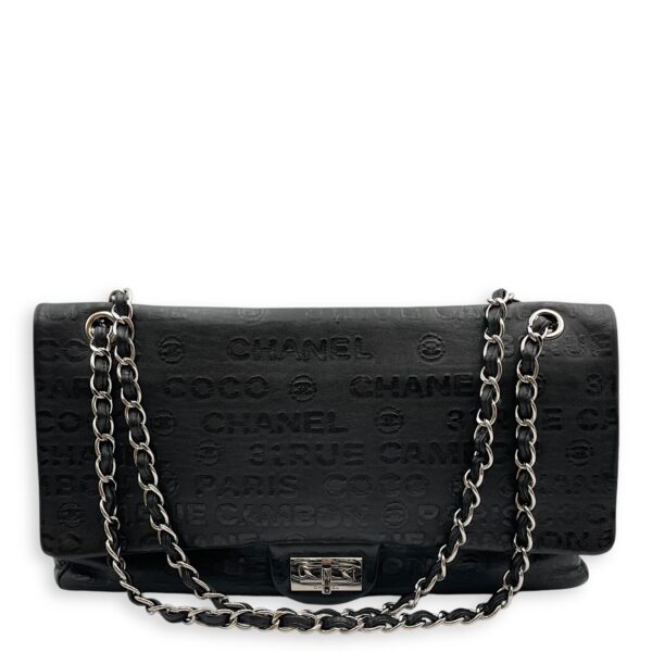 31 Rue Cambon Reissue Flap Maxi Black in Calfskin, Silver hardware - Image 8