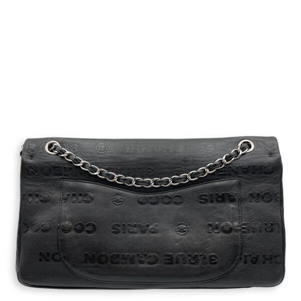 31 Rue Cambon Reissue Flap Maxi Black in Calfskin, Silver hardware - Image 3