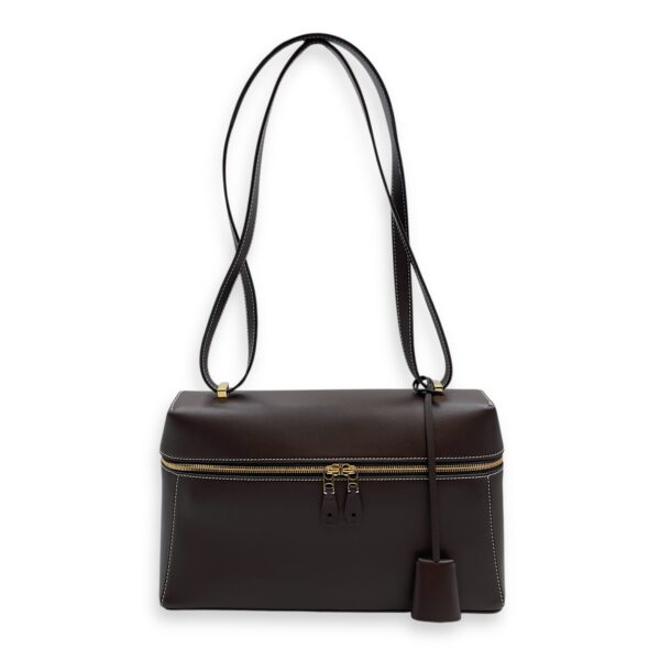 LP 27 Extra Pocket Brown Shoulder Bag in Calfskin, Gold hardware - Image 9