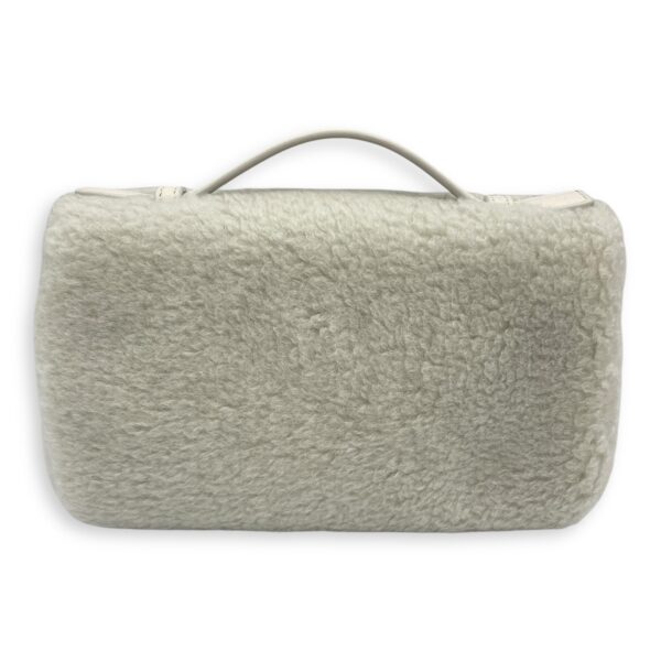 Extra Pocket 19 shearing fur Grey Crossbody Bag in Cashfur, Silver hardware - Image 3