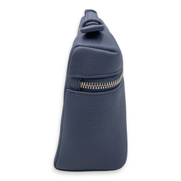 Extra pocket 19 Blue Crossbody Bag in Calfskin, Silver hardware - Image 3
