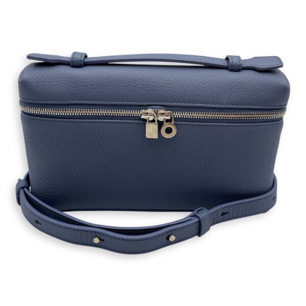 Extra pocket 19 Blue Crossbody Bag in Calfskin, Silver hardware - Image 11