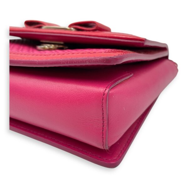Eyelet Pink Crossbody Bag in Calfskin, Gold hardware - Image 9