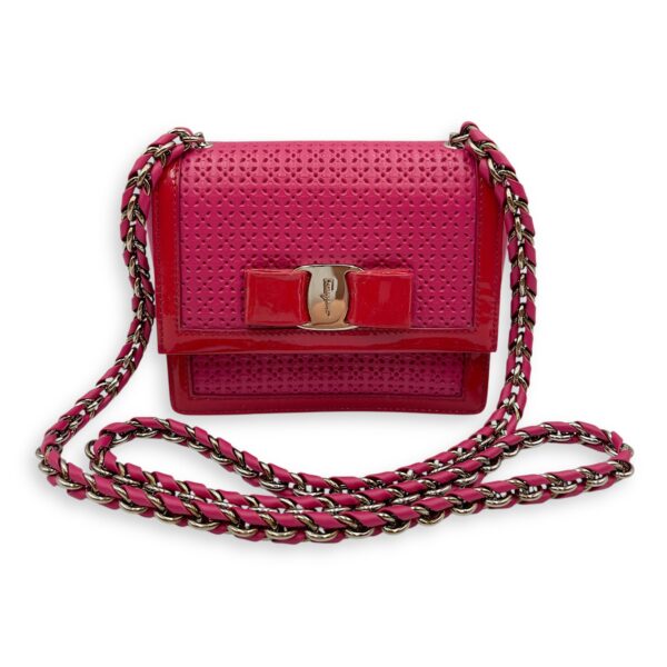 Eyelet Pink Crossbody Bag in Calfskin, Gold hardware - Image 10