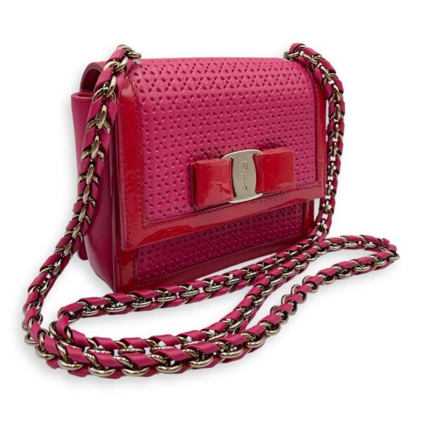 Eyelet Pink Crossbody Bag in Calfskin, Gold hardware - Image 11