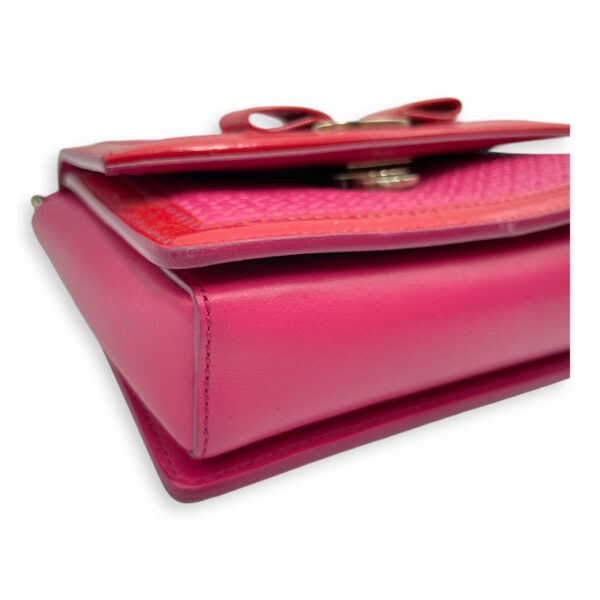 Eyelet Pink Crossbody Bag in Calfskin, Gold hardware - Image 8