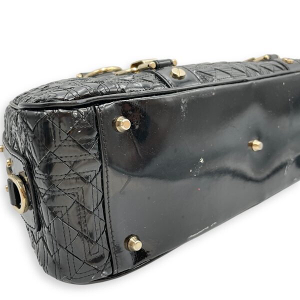 Snap Out Of It Satchel Black Top Handle Bag in Patent Leather, Gold hardware - Image 8