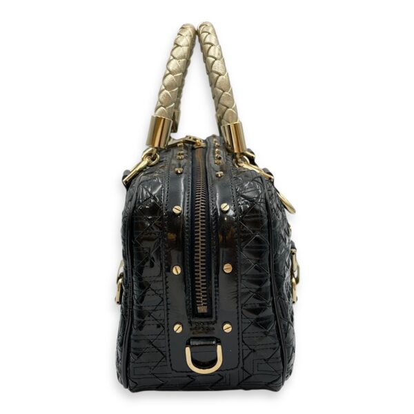 Snap Out Of It Satchel Black Top Handle Bag in Patent Leather, Gold hardware - Image 5