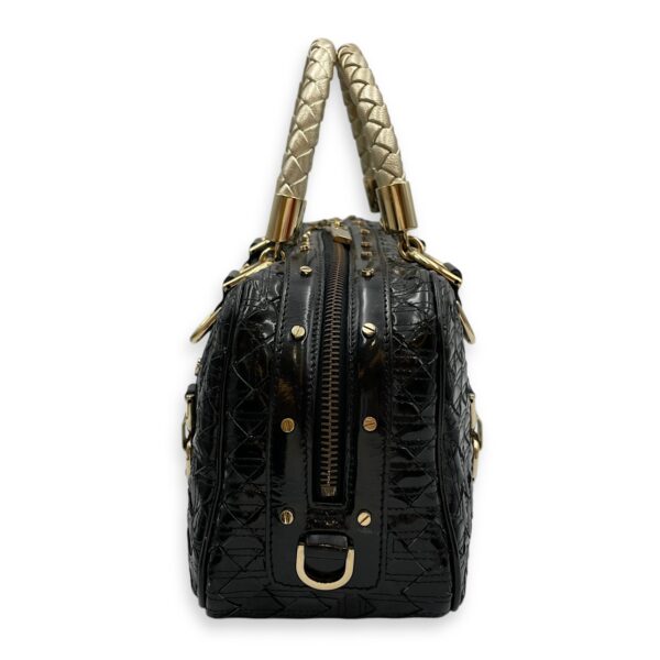 Snap Out Of It Satchel Black Top Handle Bag in Patent Leather, Gold hardware - Image 4
