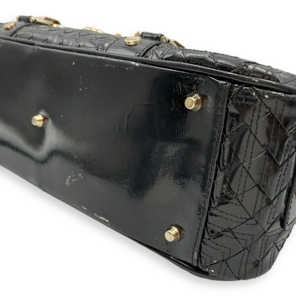 Snap Out Of It Satchel Black Top Handle Bag in Patent Leather, Gold hardware - Image 9