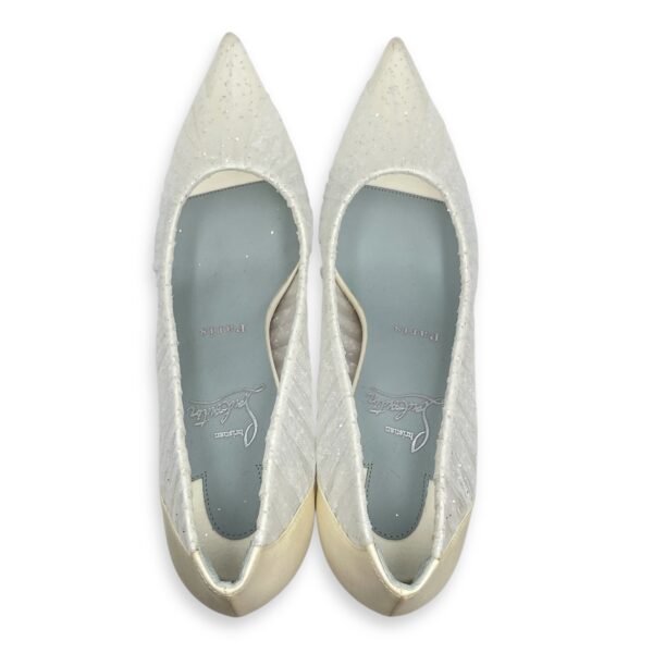 Kate Draperia 37.5 White Pumps in Satin, Crystals - Image 3