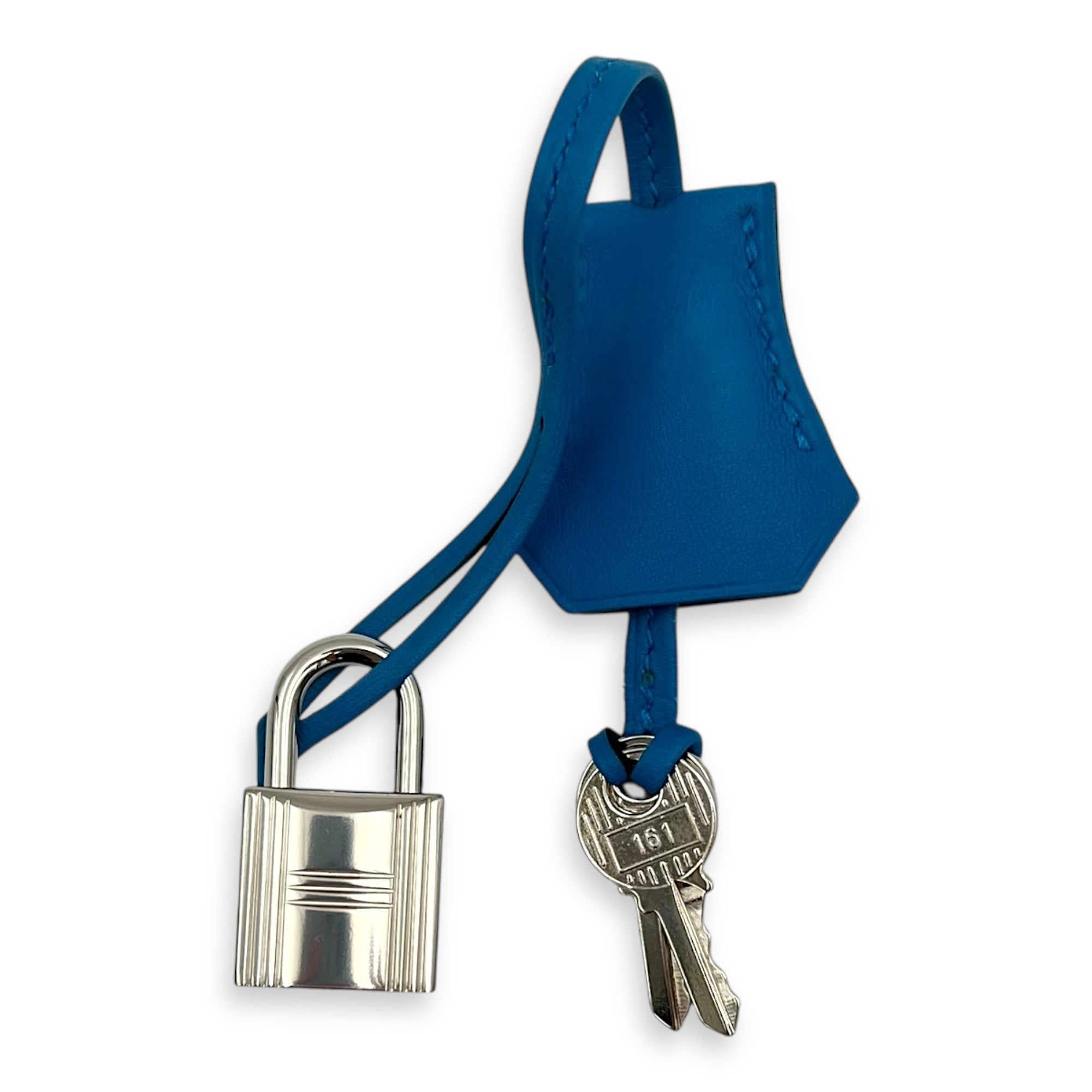 Birkin 25 Blue Zanzibar Top Handle Bag in Swift, Silver hardware - Image 17