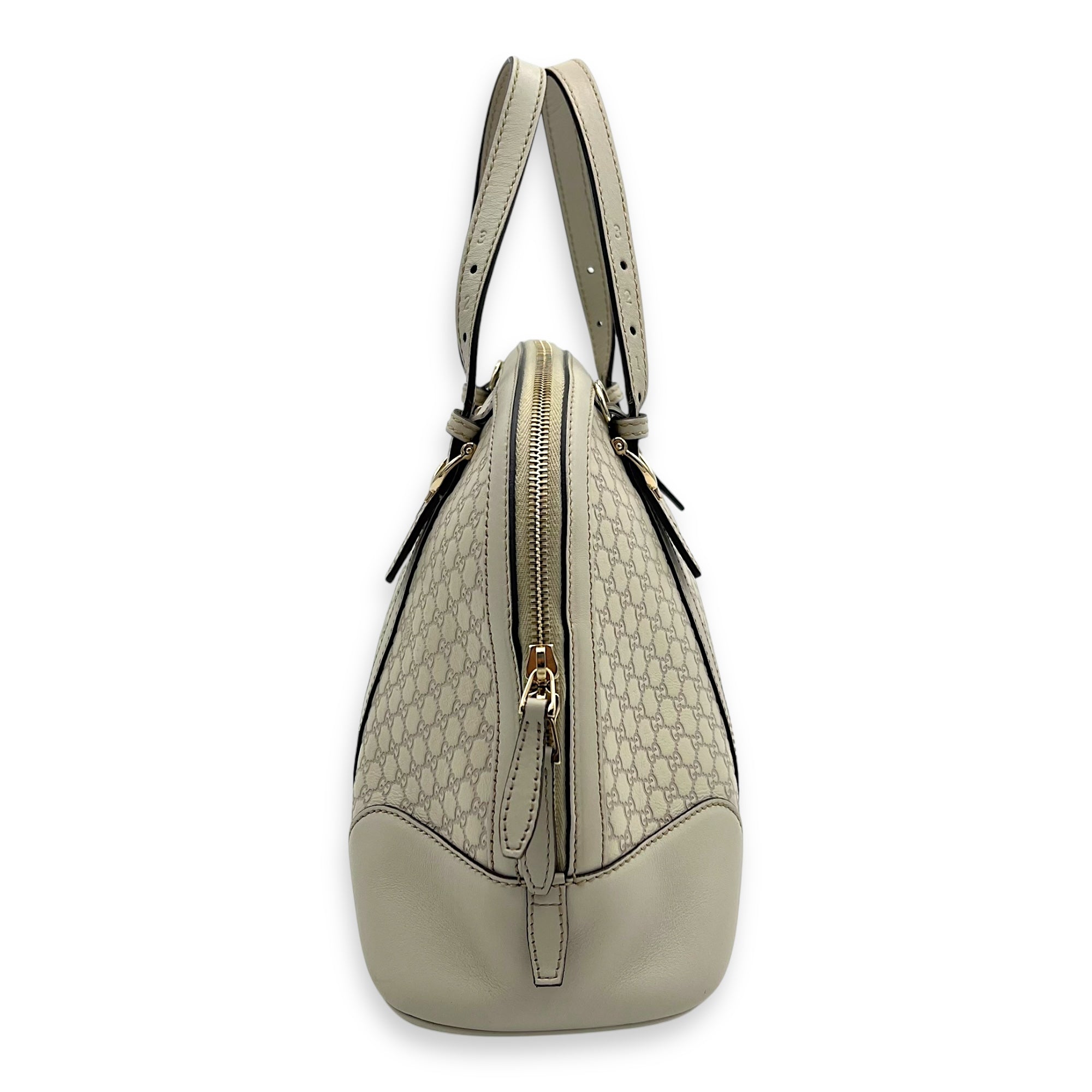 Guccissima Top Handle Bag White in Calfskin, Gold hardware - Image 4