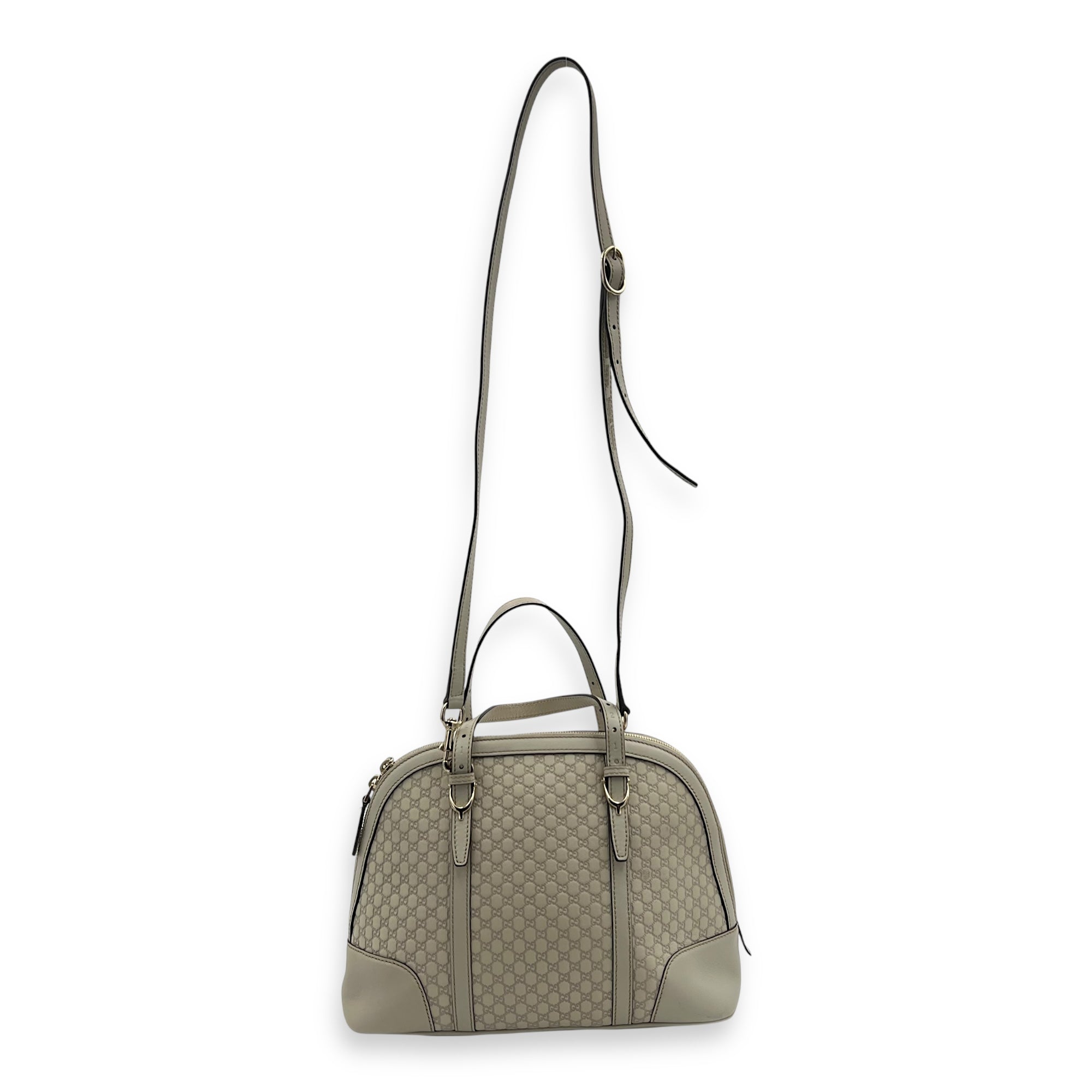 Guccissima Top Handle Bag White in Calfskin, Gold hardware - Image 14