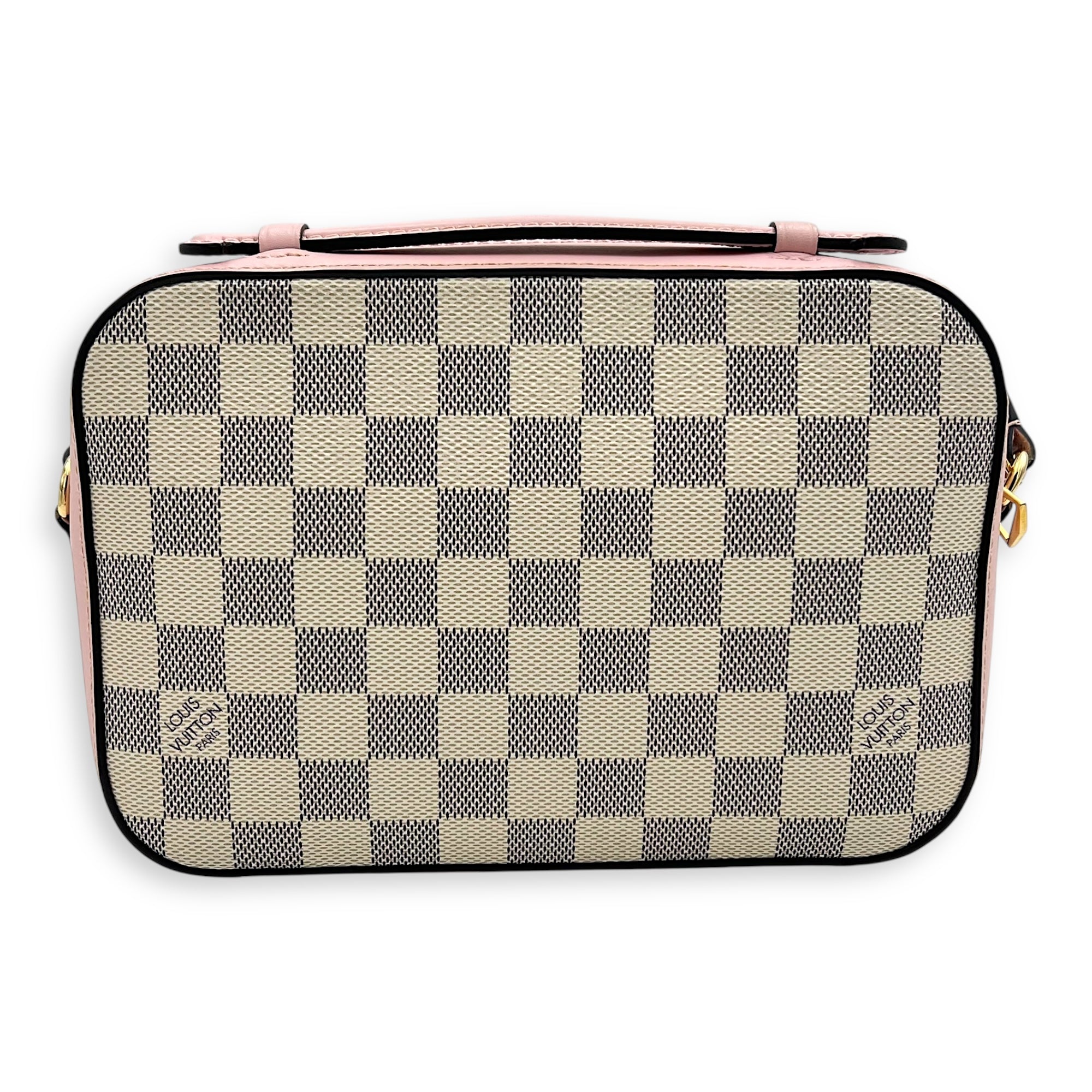 Saintonge Crossbody Bag Azur in Coated Canvas, Gold hardware - Image 3