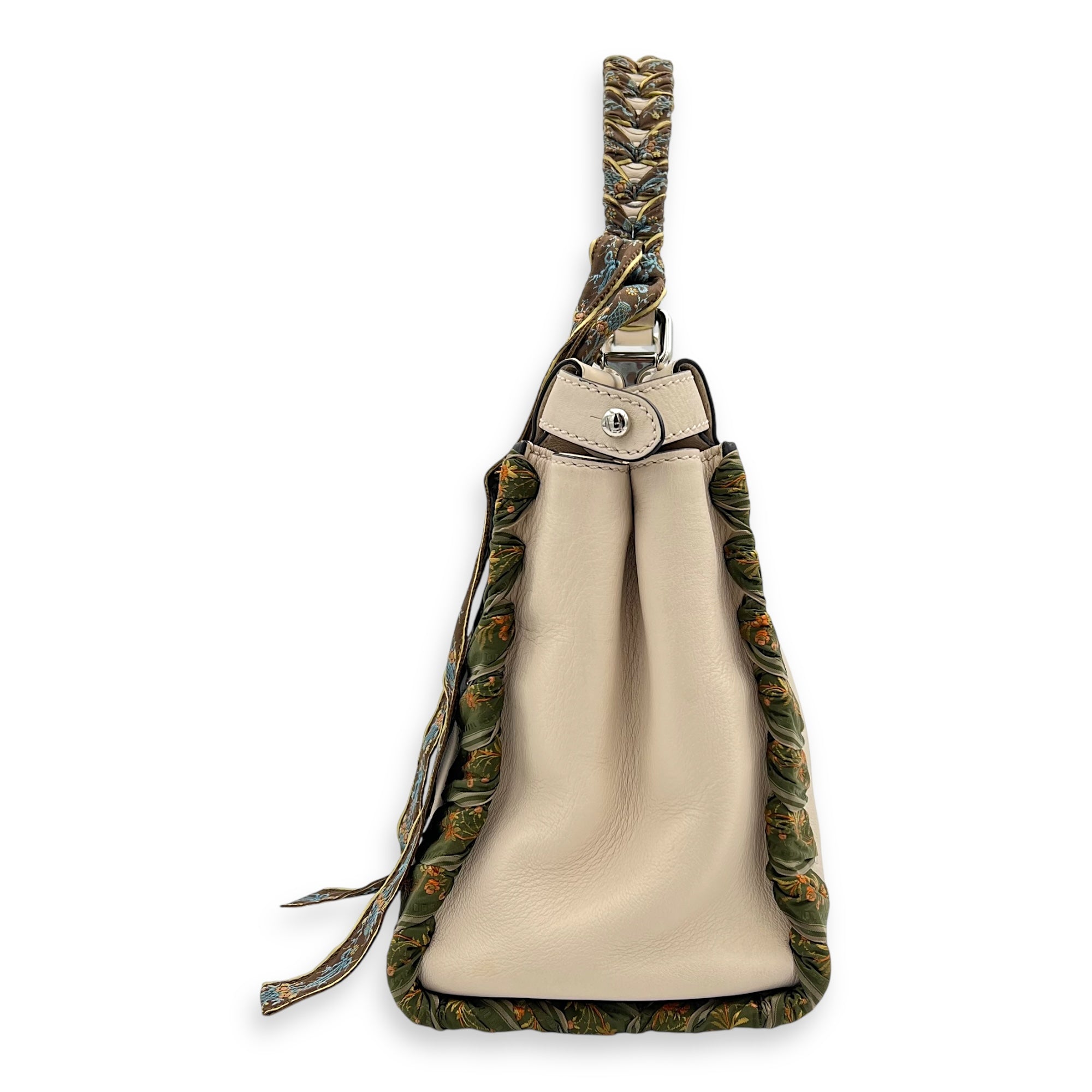 Peekaboo Medium Beige Top Handle Bag in Nappa Leather, Silver hardware - Image 4