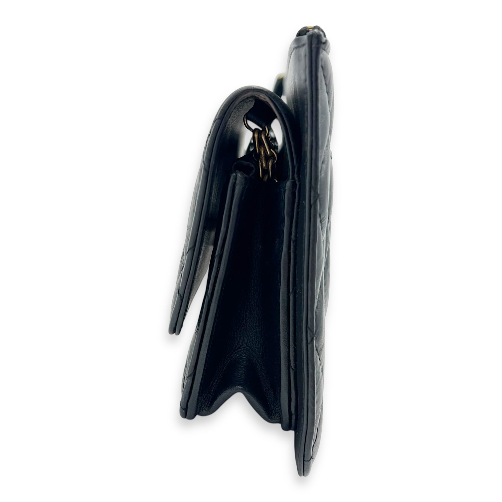 2.55 Shoulder Bag Black in Calfskin, Gold hardware - Image 5