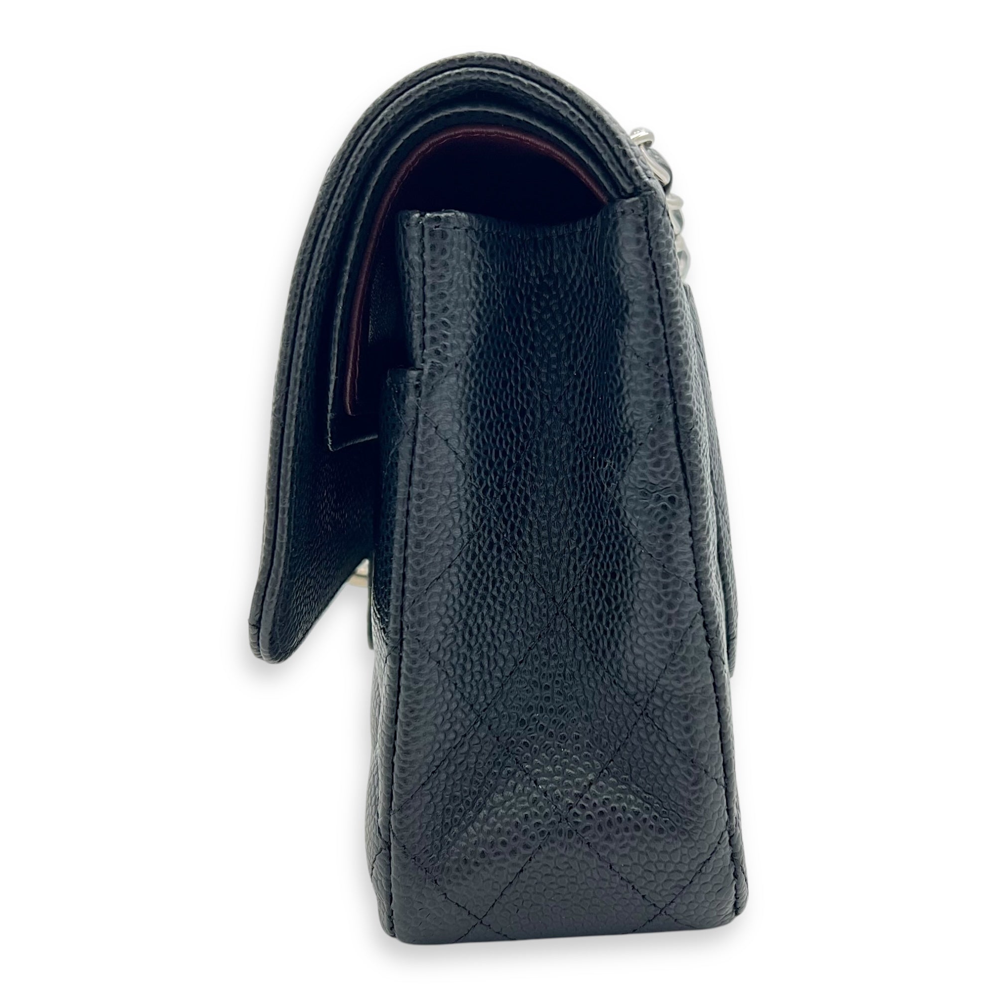 Classic Shoulder Bag Medium Black in Caviar Leather, Silver hardware - Image 5