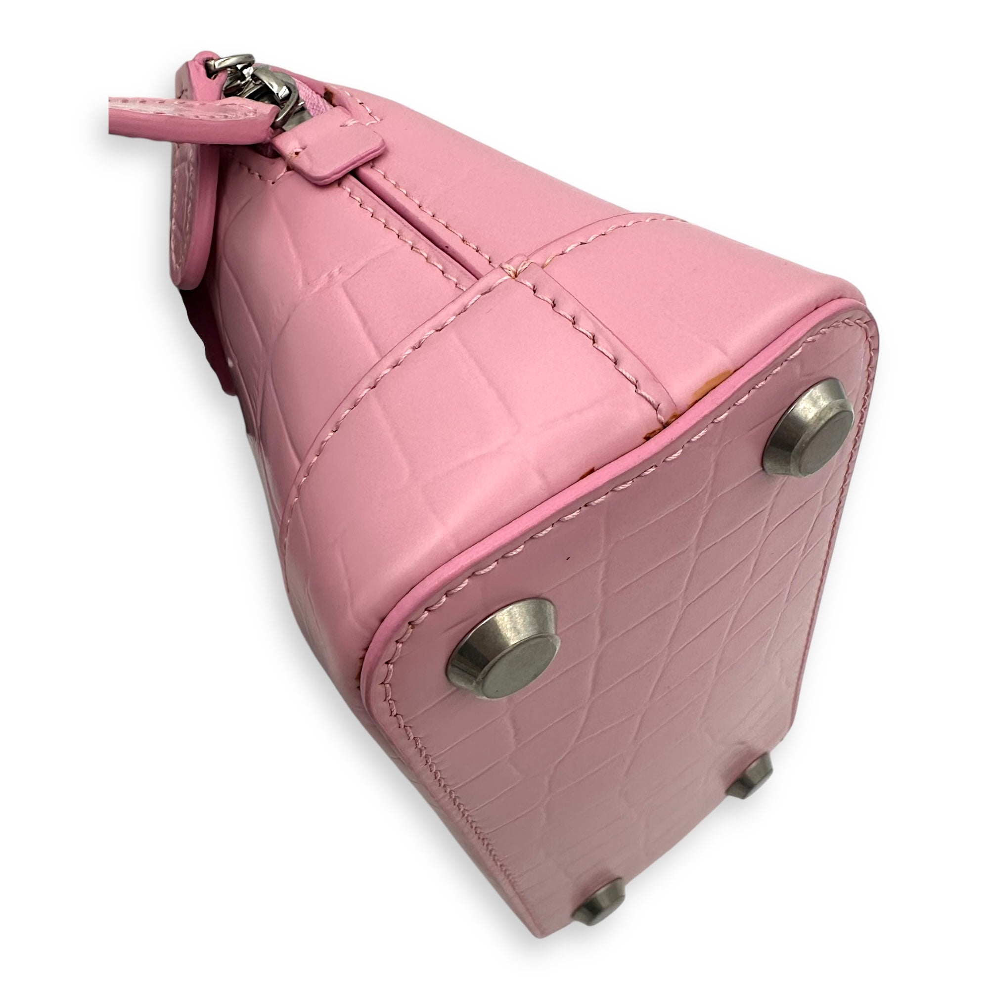 Ville Top Handle Bag Pink in Calfskin, Silver hardware - Image 11