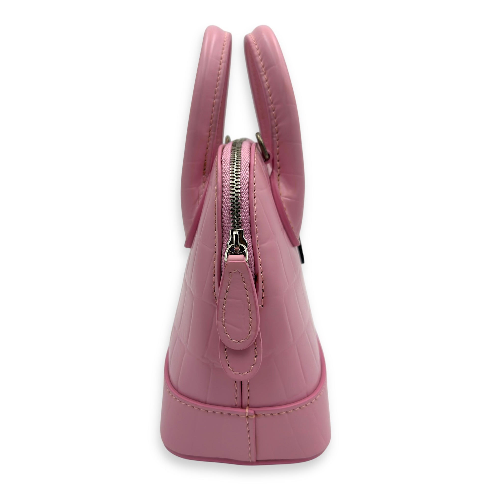 Ville Top Handle Bag Pink in Calfskin, Silver hardware - Image 4