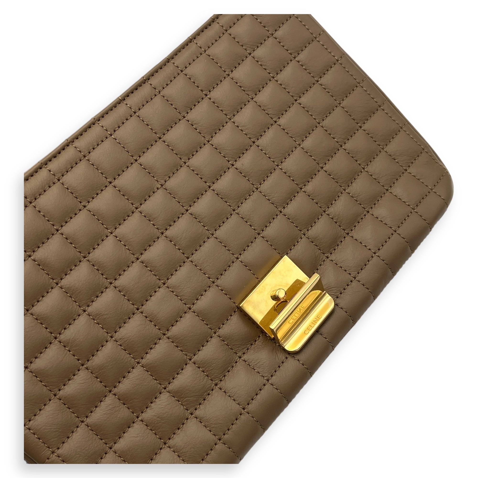 C Crossbody Bag Black in Calfskin, Gold hardware - Image 11