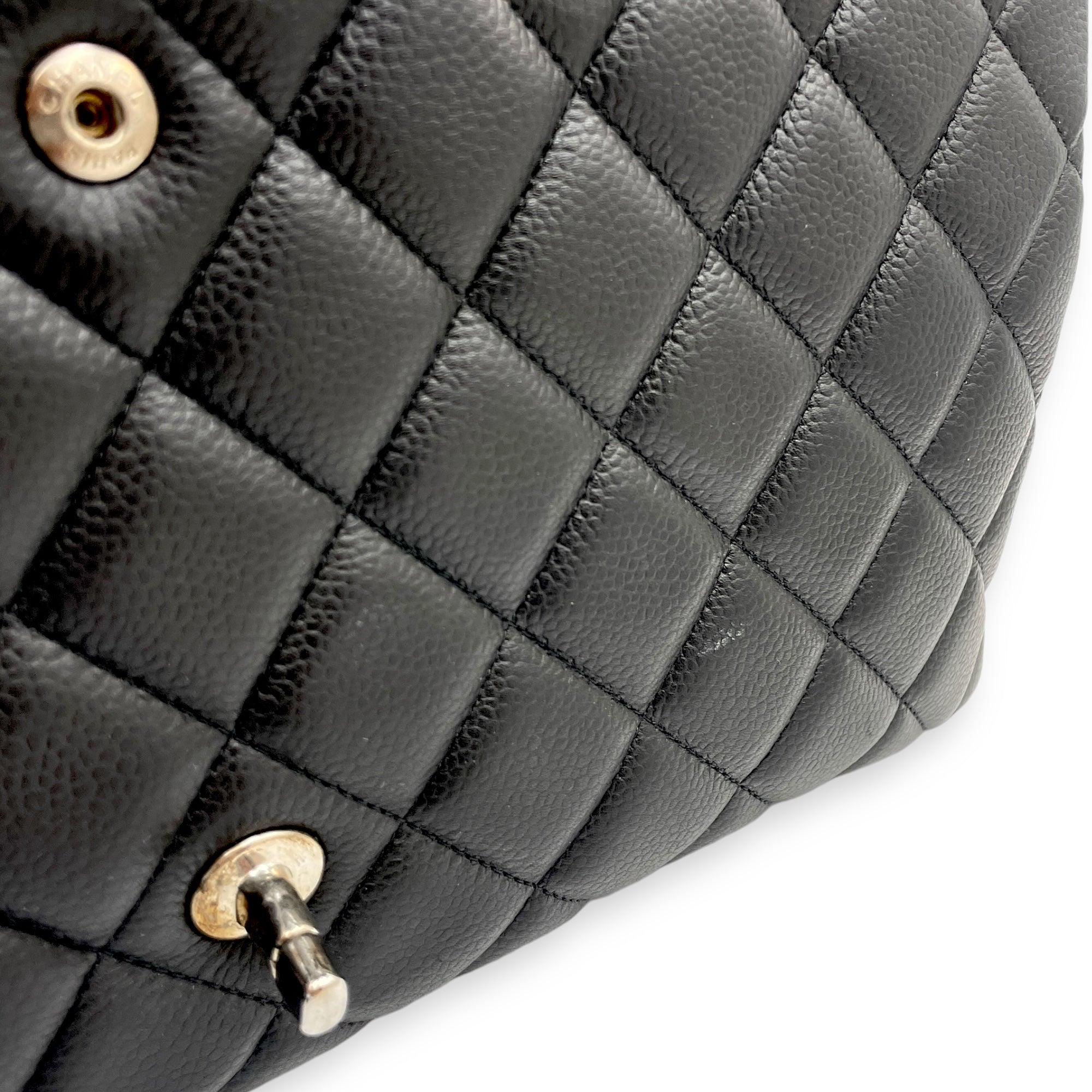 Classic Double Flap Maxi Black Shoulder Bag in Caviar Leather, Silver hardware - Image 11
