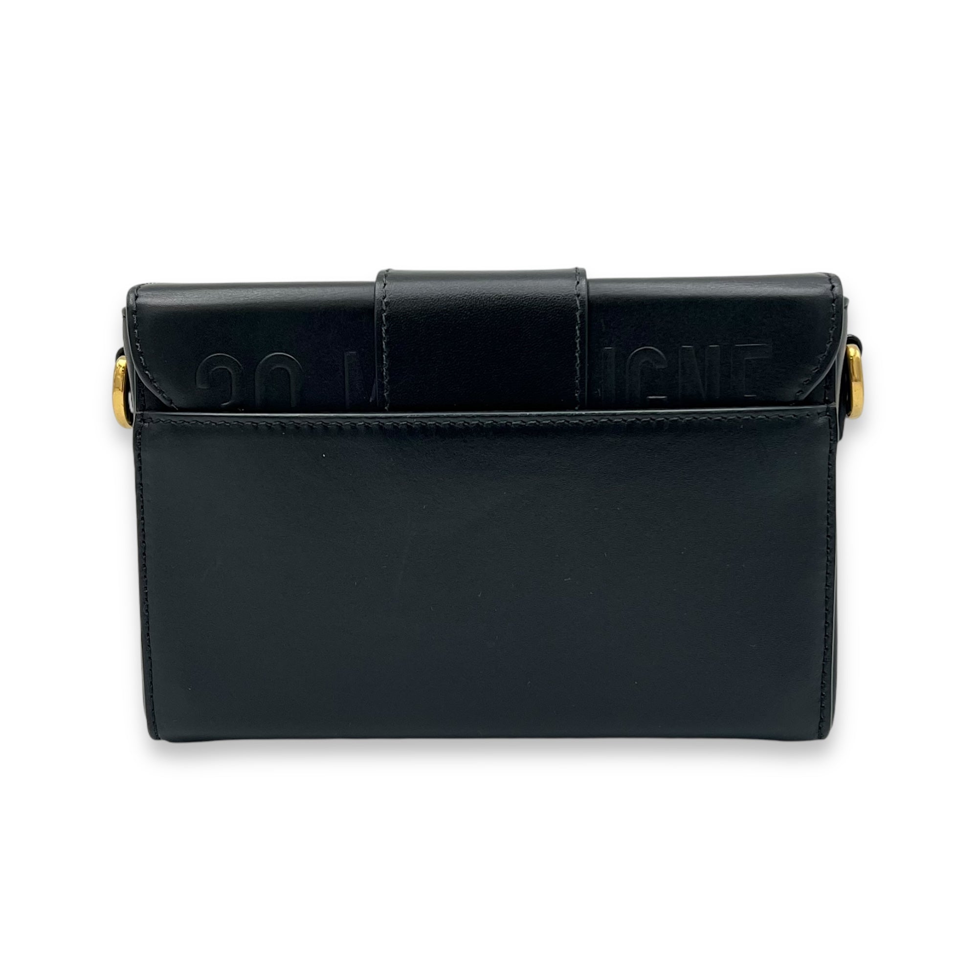 30 Montaigne Crossbody Bag Black in Calfskin, Gold hardware - Image 3