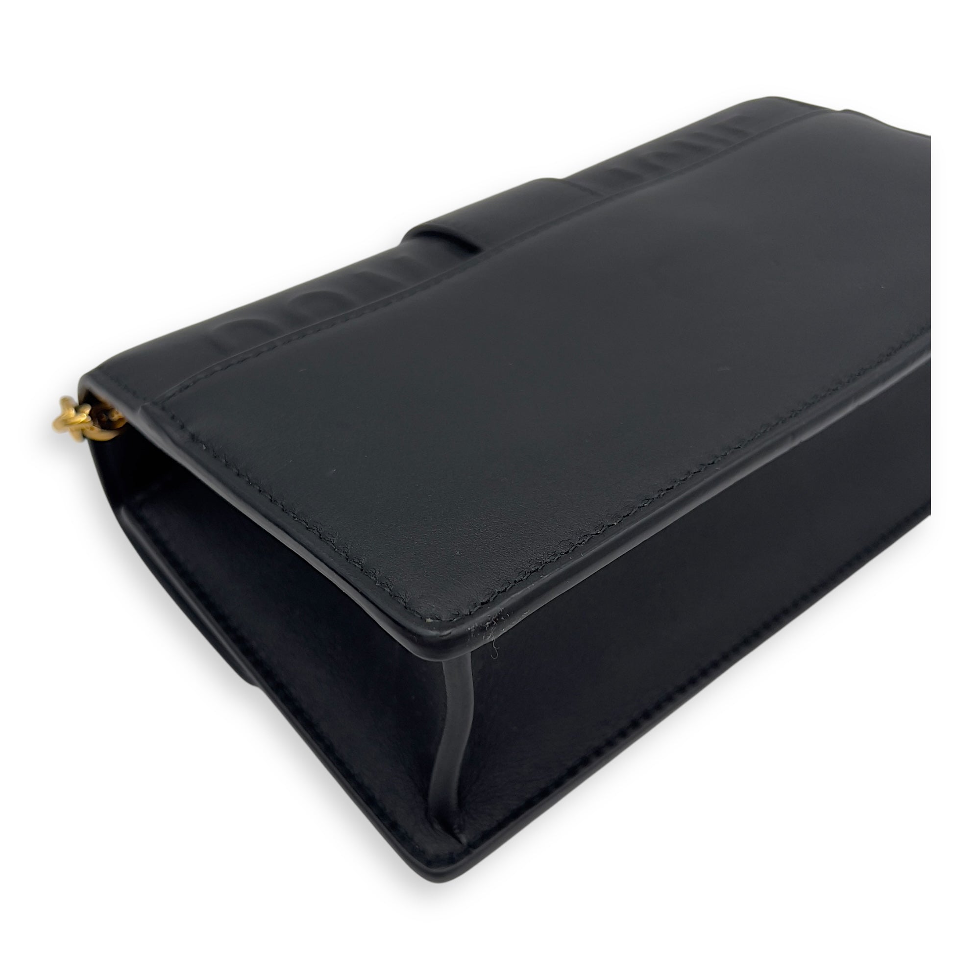 Montaigne Shoulder Bag Black in Calfskin, Gold hardware - Image 11