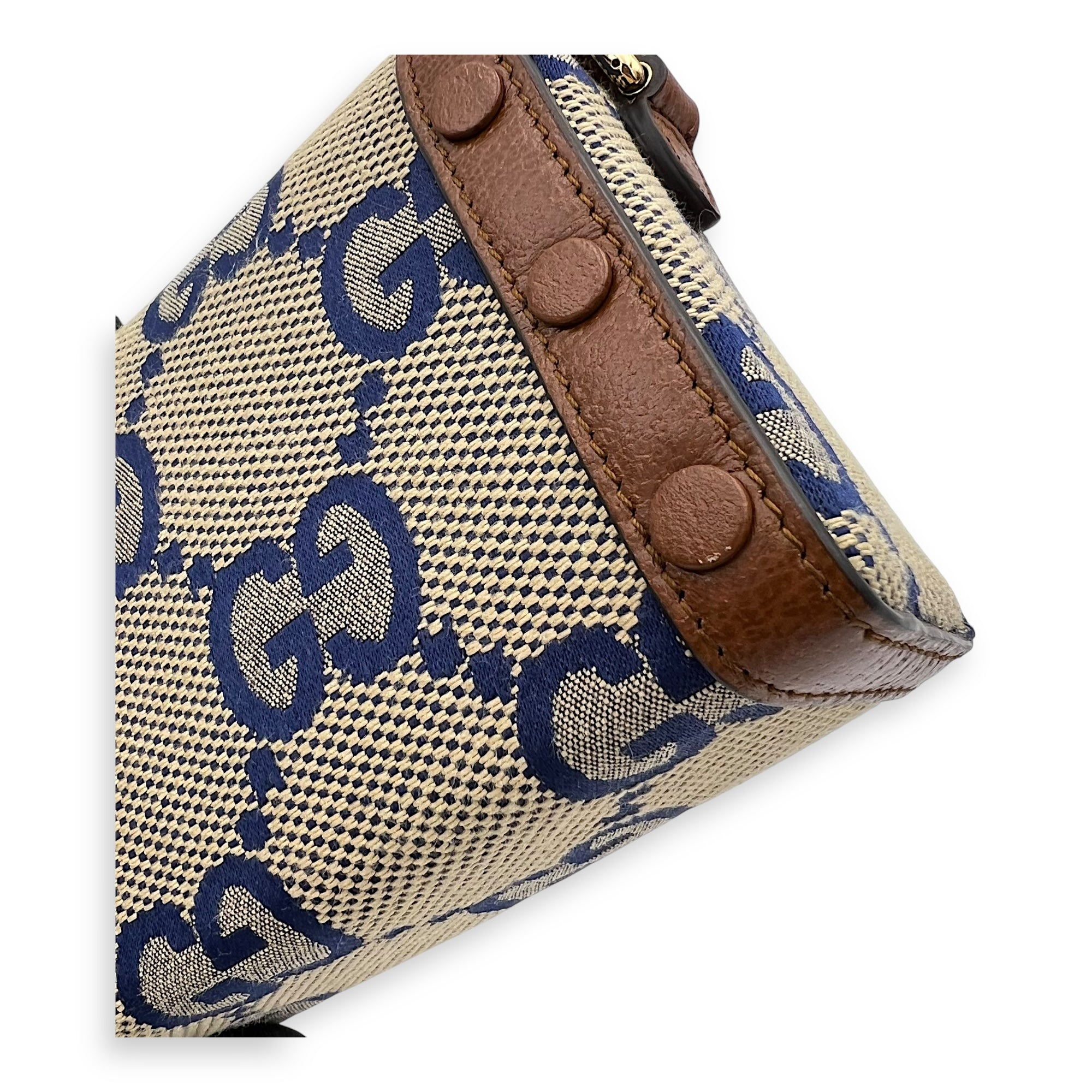 Limited Edition Horsebit 1955 Brown Crossbody Bag in Canvas, Gold hardware - Image 9