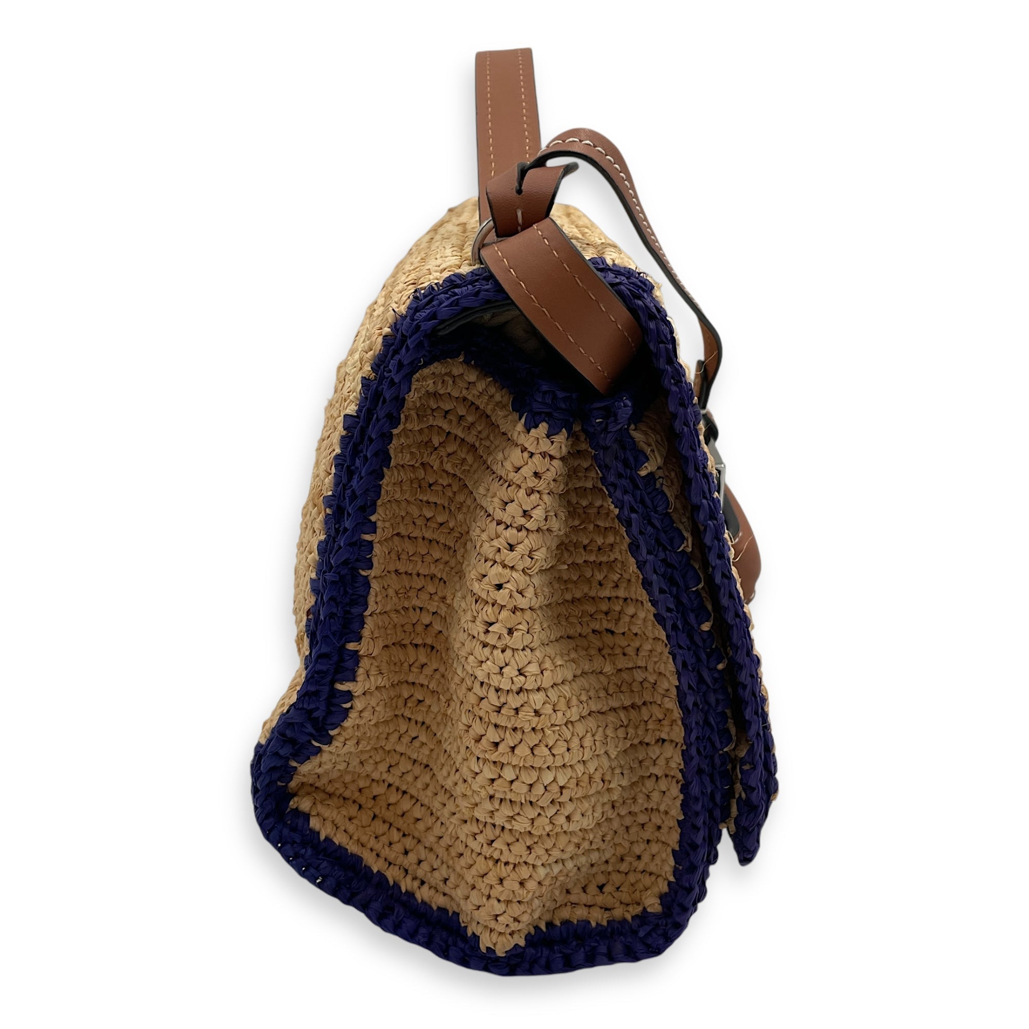 Barcelona Flap 24x15x10cm Beige, blue, purple, brown Crossbody Bag in Calfskin, Silver hardware - Image 4