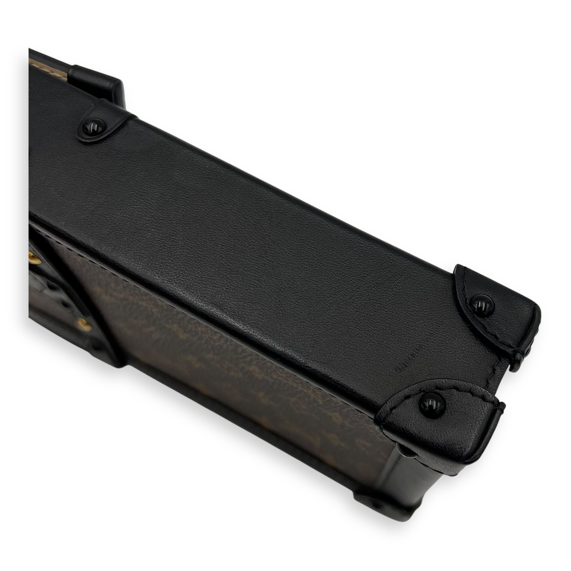 Trunk Vertical Brown Crossbody Bag in Monogram Coated Canvas, Gold hardware - Image 11