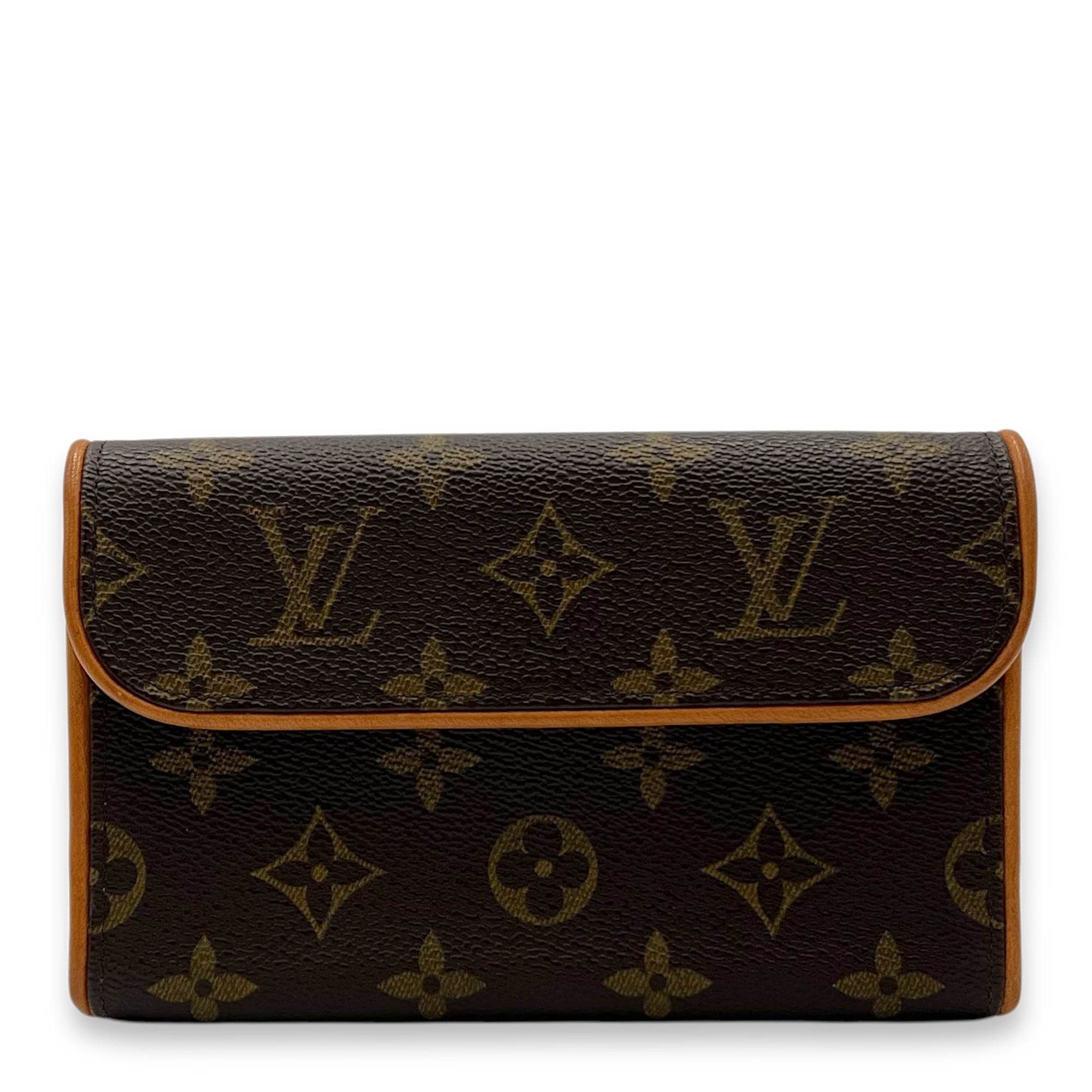 Florentine Belt Bag Brown in Monogram Coated Canvas, Gold hardware