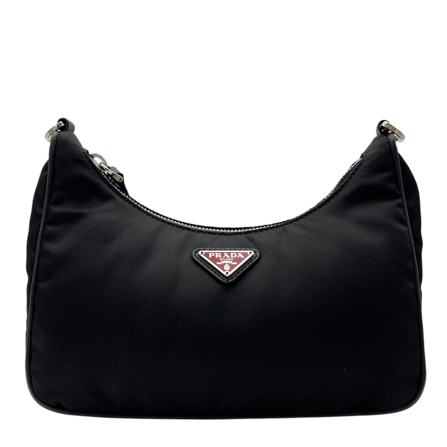 Re-Nylon Crossbody Bag Black in Re-Nylon, Silver hardware