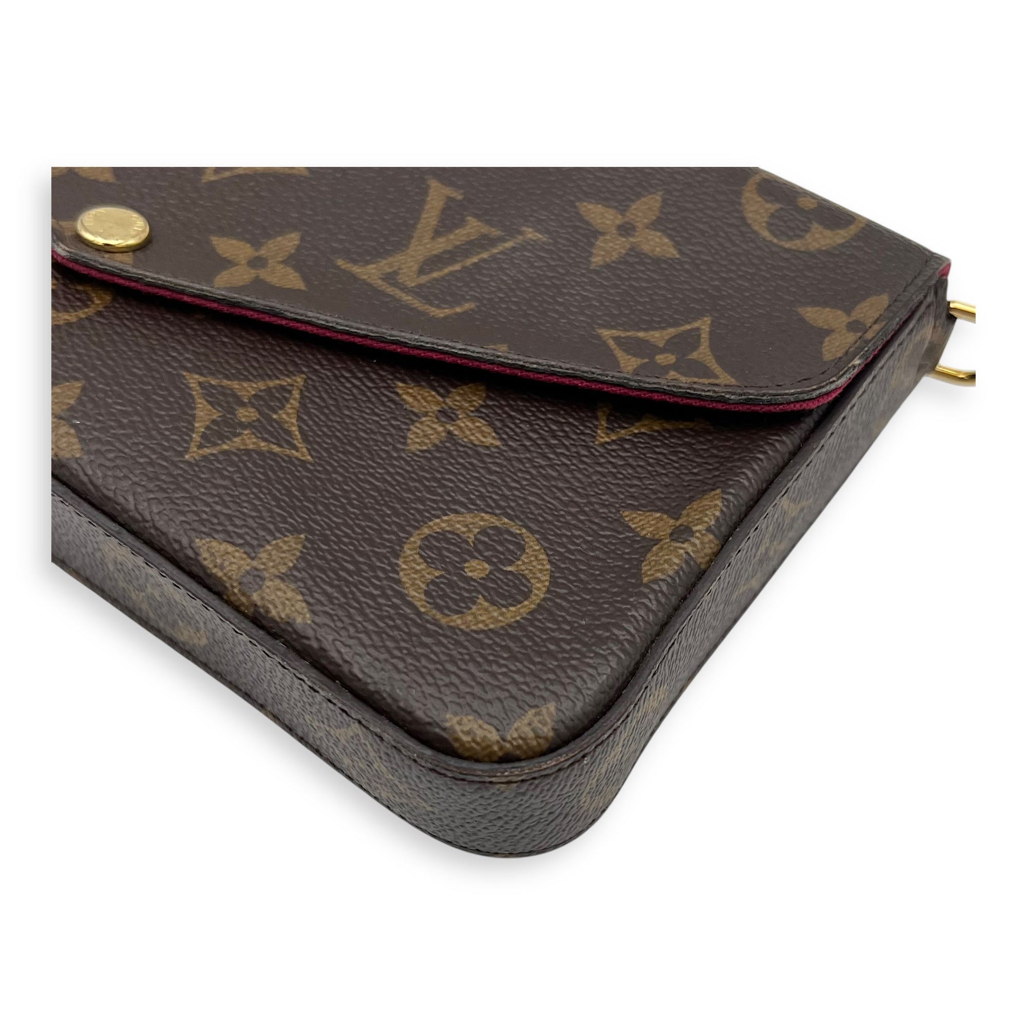Felicie Crossbody Bag Brown in Monogram Coated Canvas, Gold hardware - Image 10