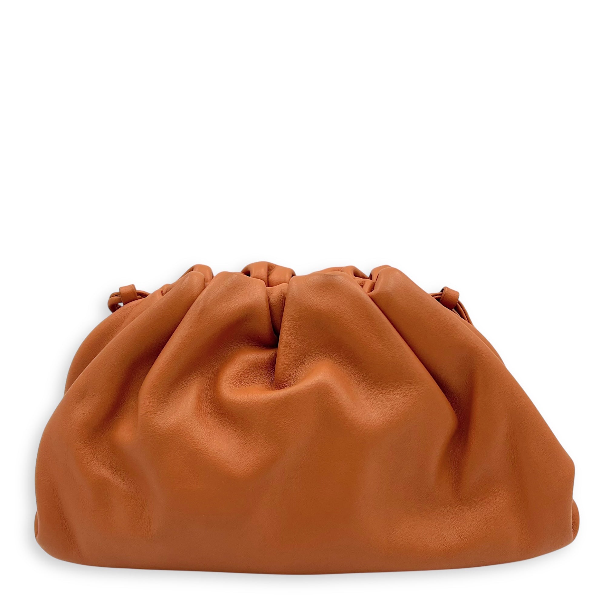 The Pouch Crossbody Bag Brown in Lambskin, Gold hardware