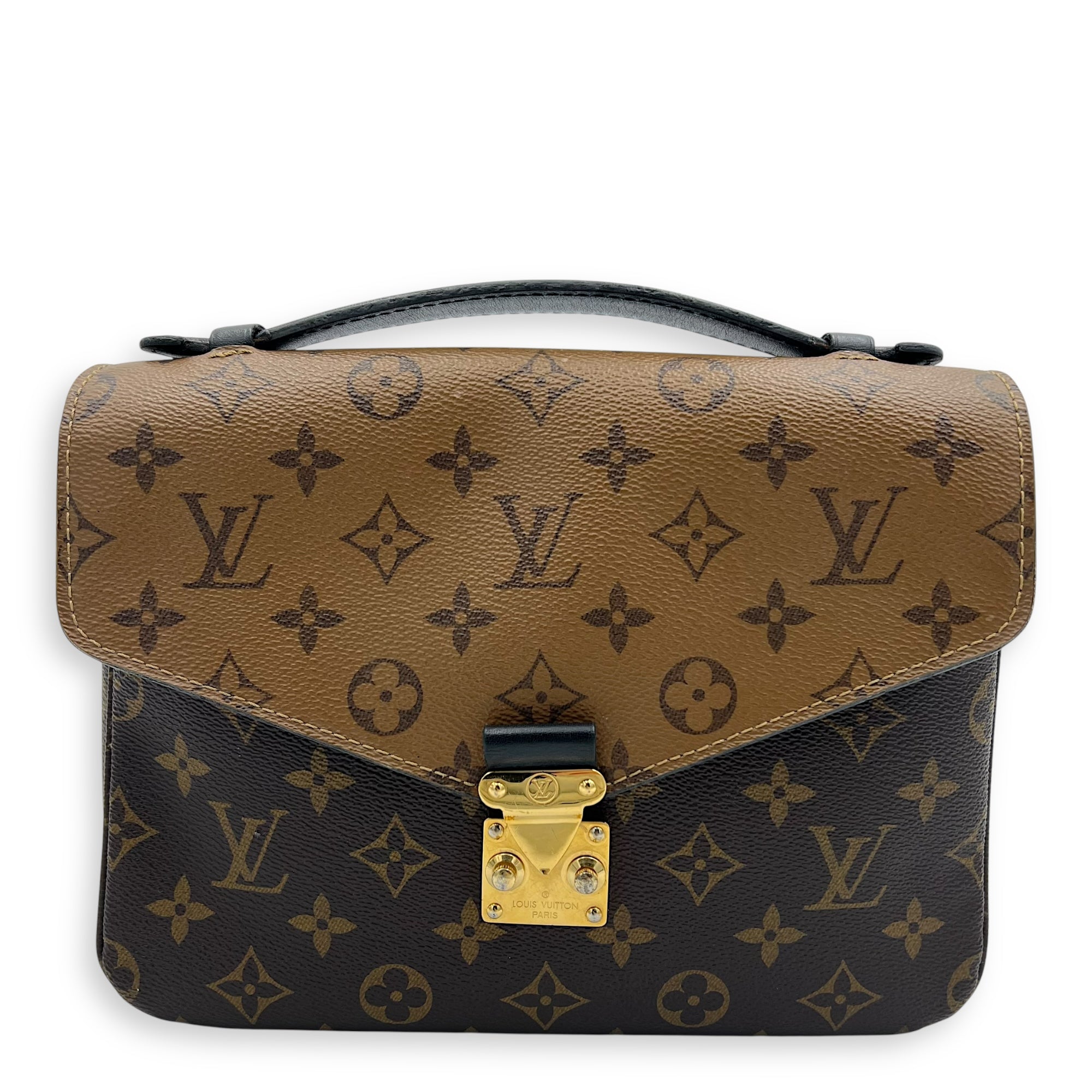Metis Crossbody Bag Brown in Monogram Coated Canvas, Gold hardware