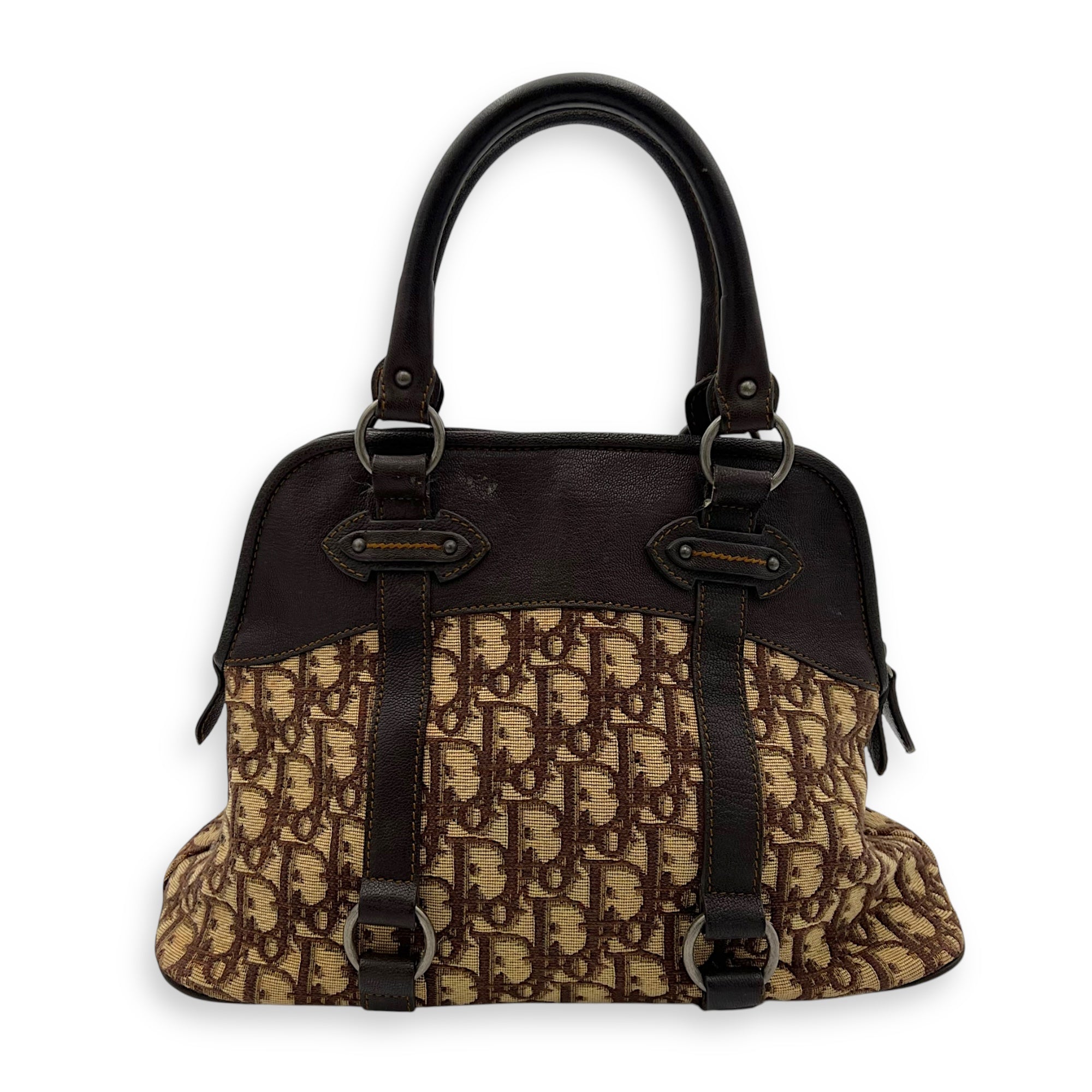 Trotteur Top Handle Bag Brown in Canvas, Ruthenium hardware - Image 3