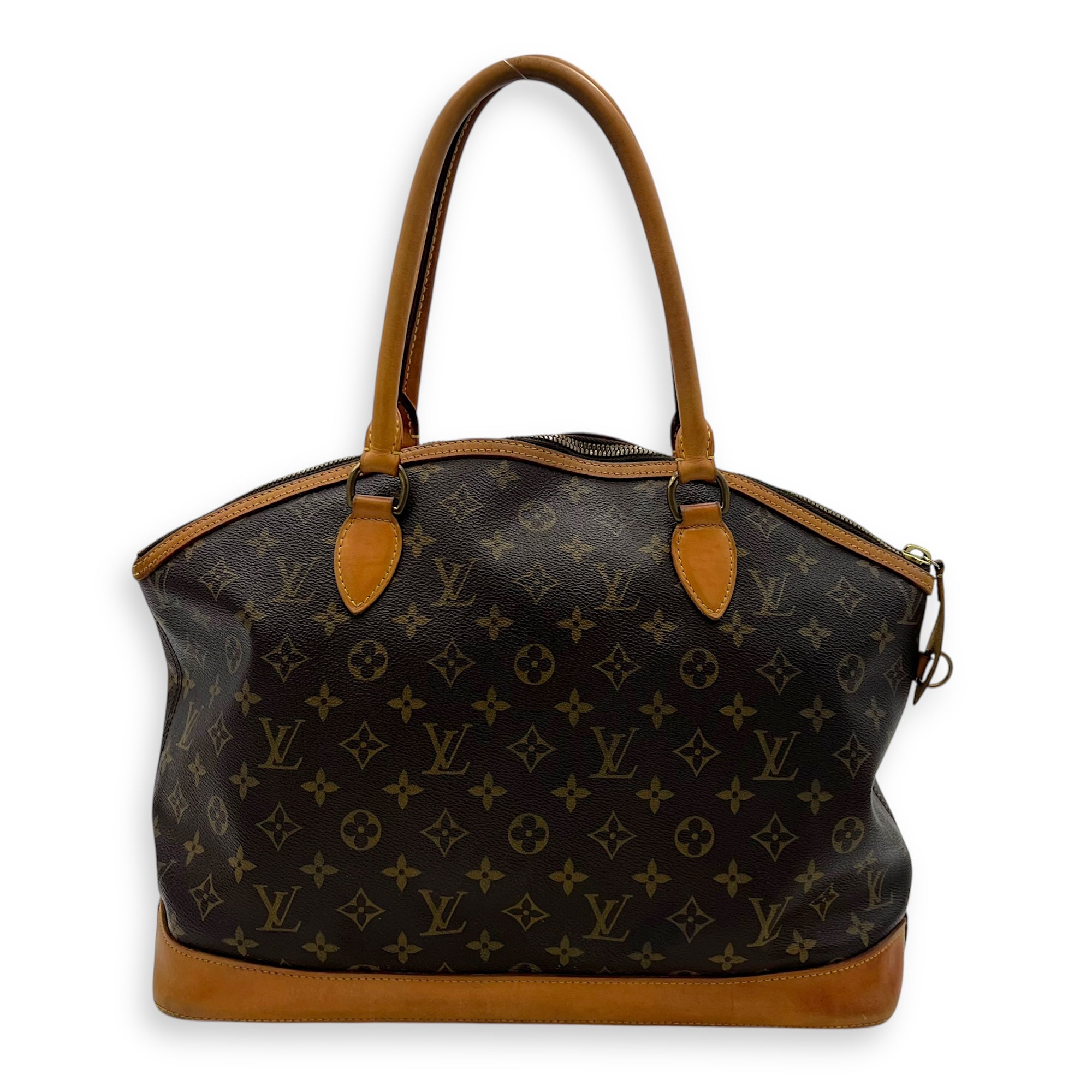 Lockit Brown Top Handle Bag in Monogram Coated Canvas, Gold hardware - Image 3