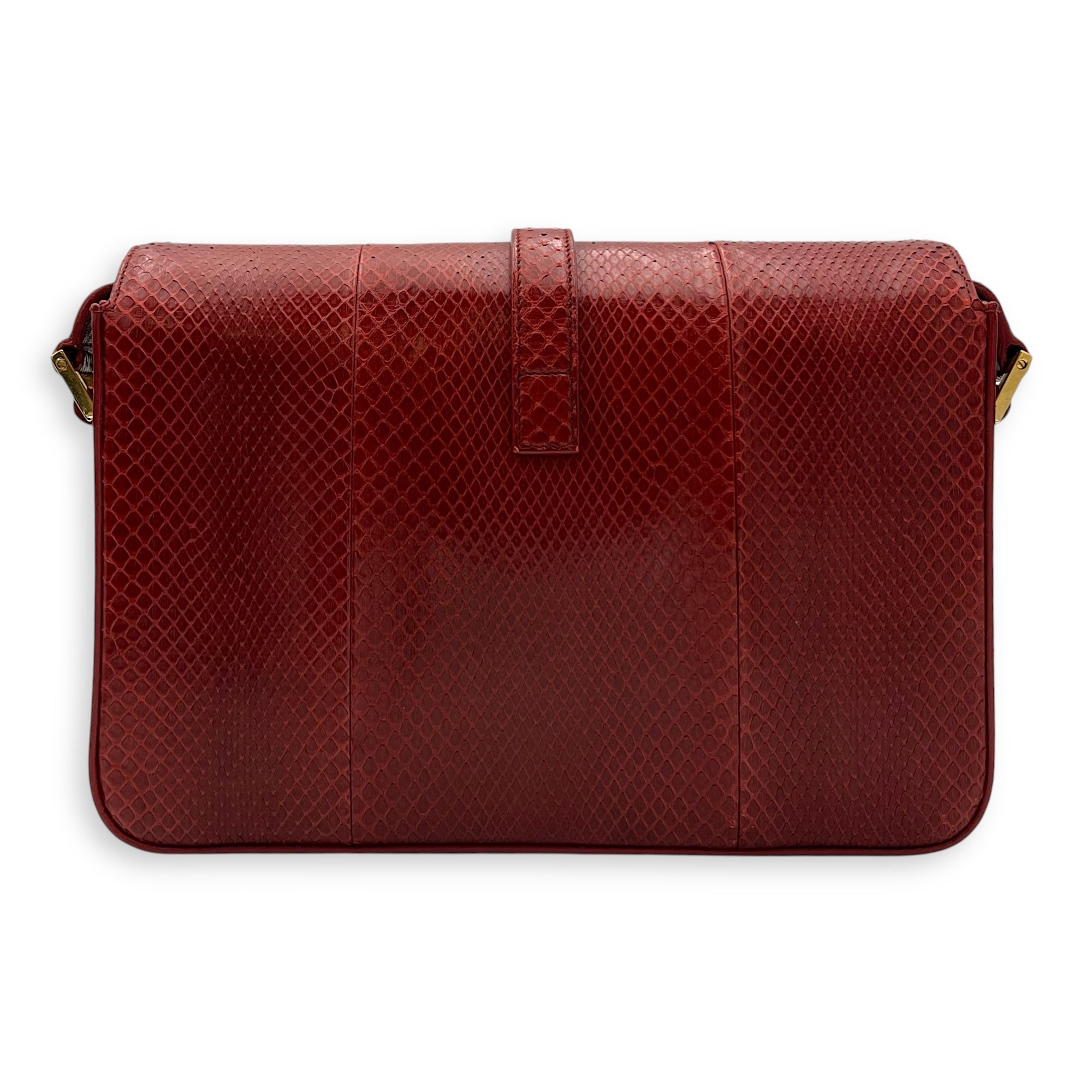 Monogram Universite Crossbody Bag Red in Python Leather, Gold hardware - Image 3