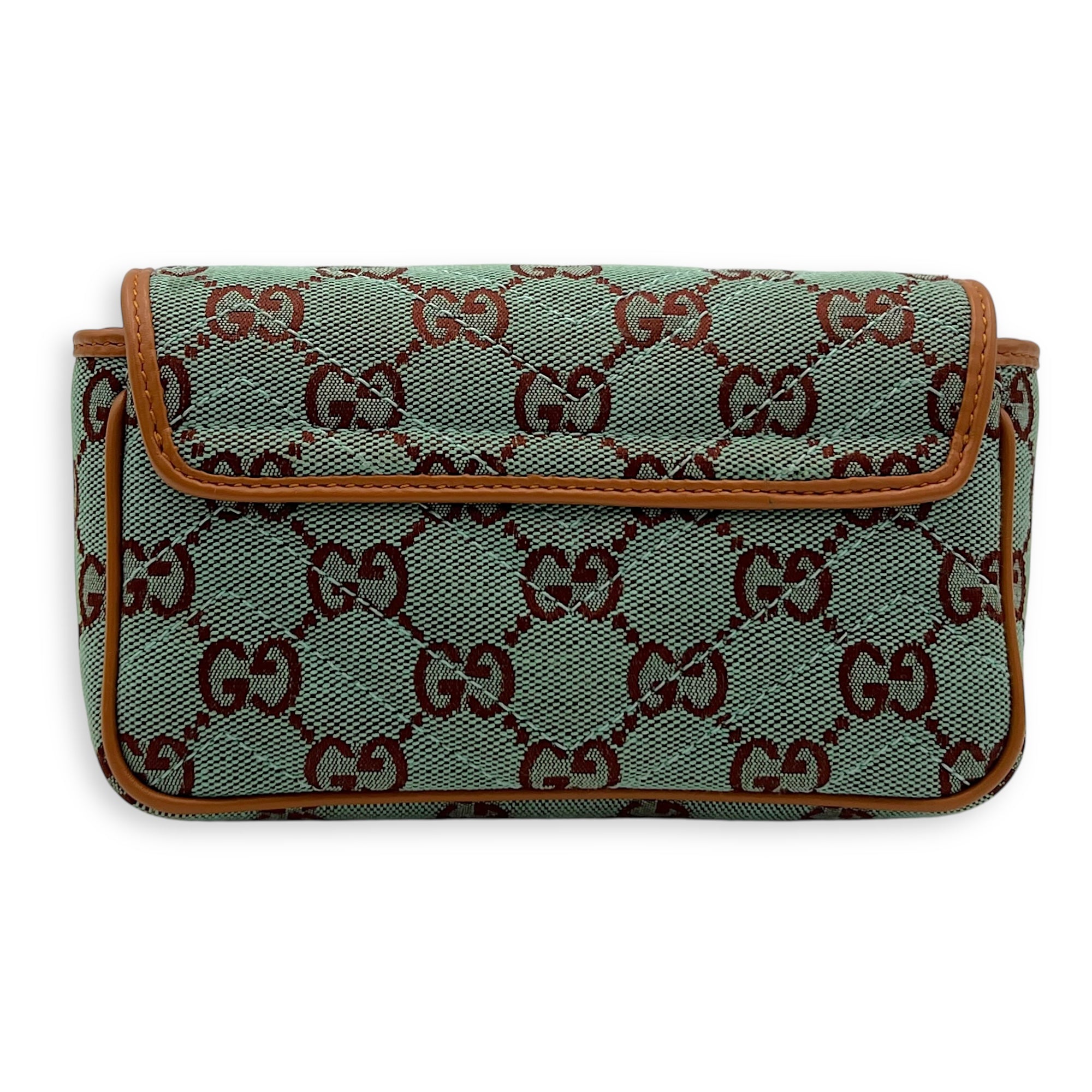 GG Marmont Crossbody Bag Super Mini Blue in Denim, Gold hardware - Image 8