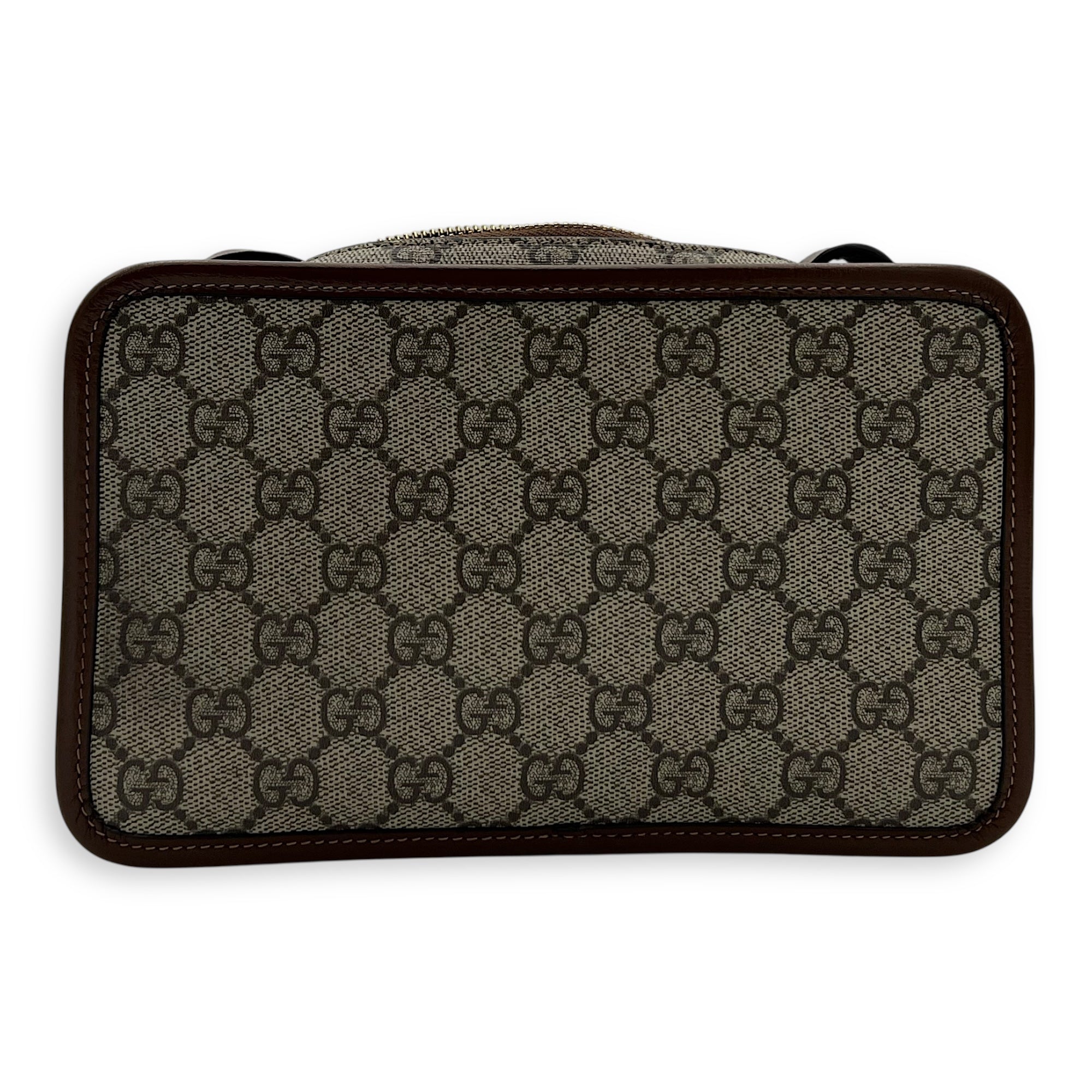 GG Supreme Crossbody Bag Brown in Coated Canvas, Gold hardware - Image 3