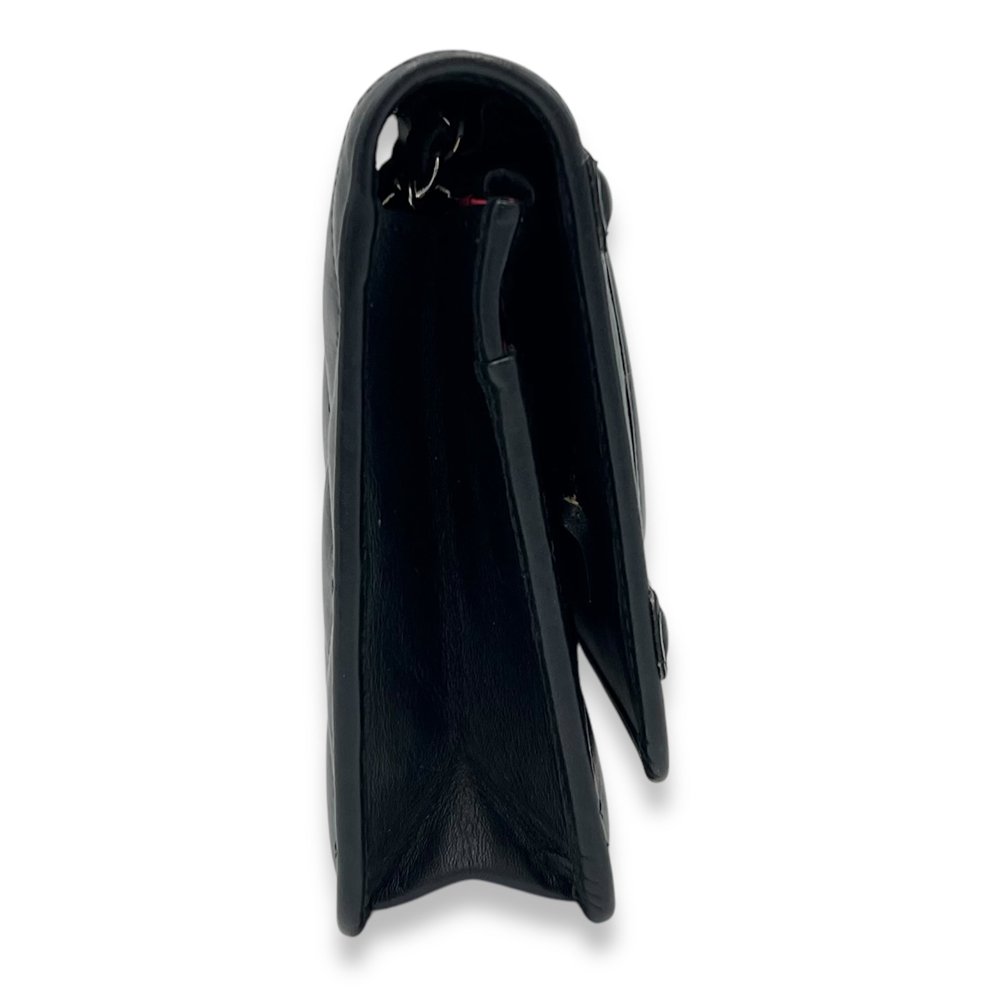 Cambon Wallet On Chain Black in Lambskin, Silver hardware - Image 4