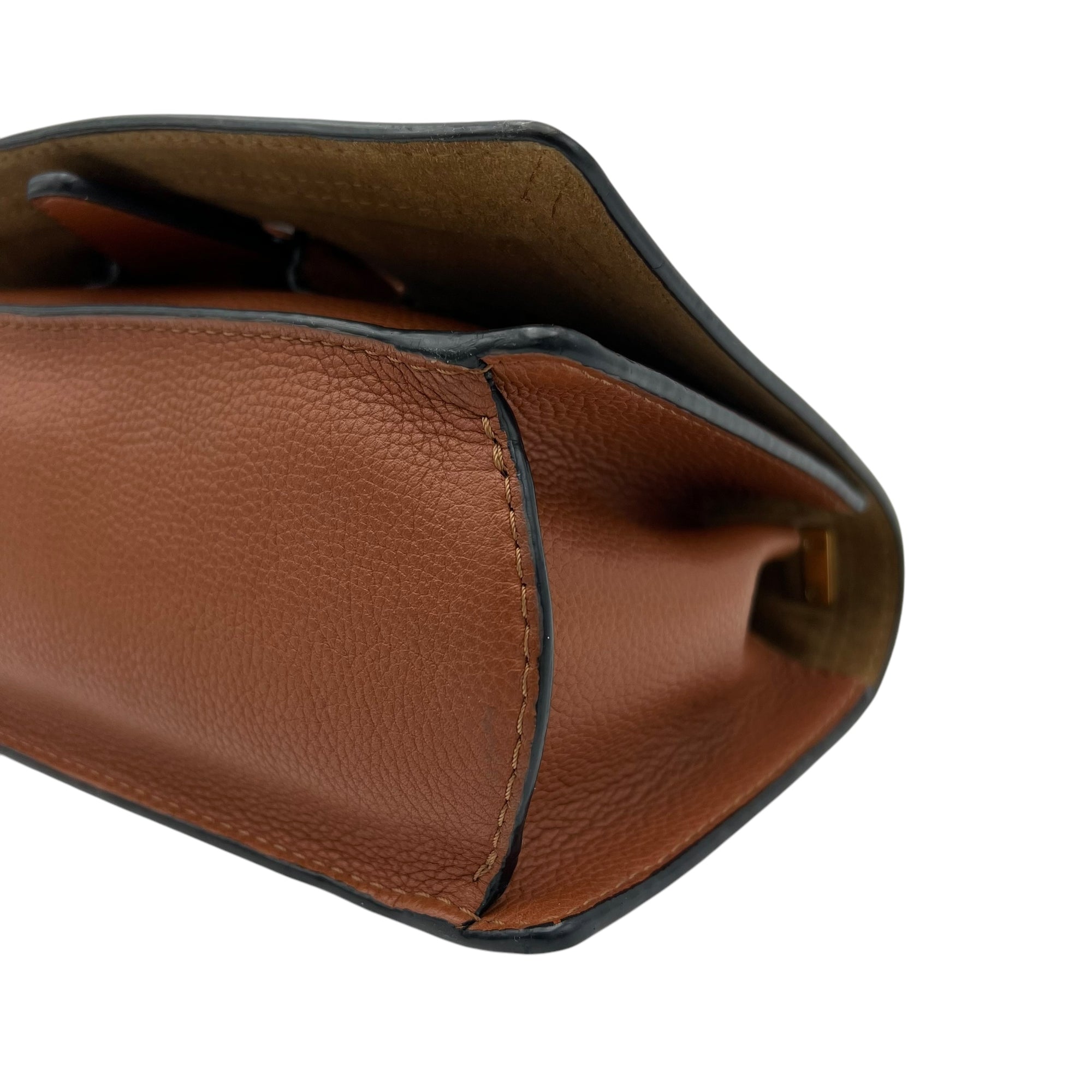 Barcelona Crossbody Bag Brown in Calfskin, Gold hardware - Image 13