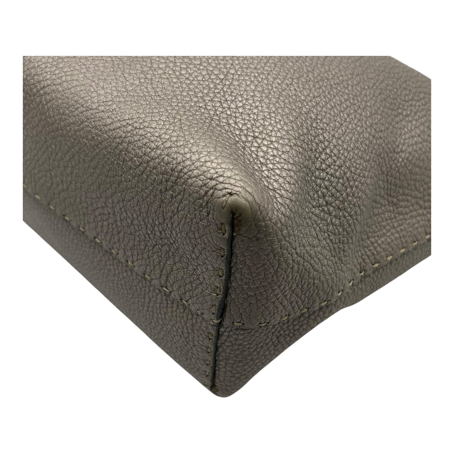 Selleria Metallic Grey Tote Bag in Calfskin, Silver hardware - Image 13