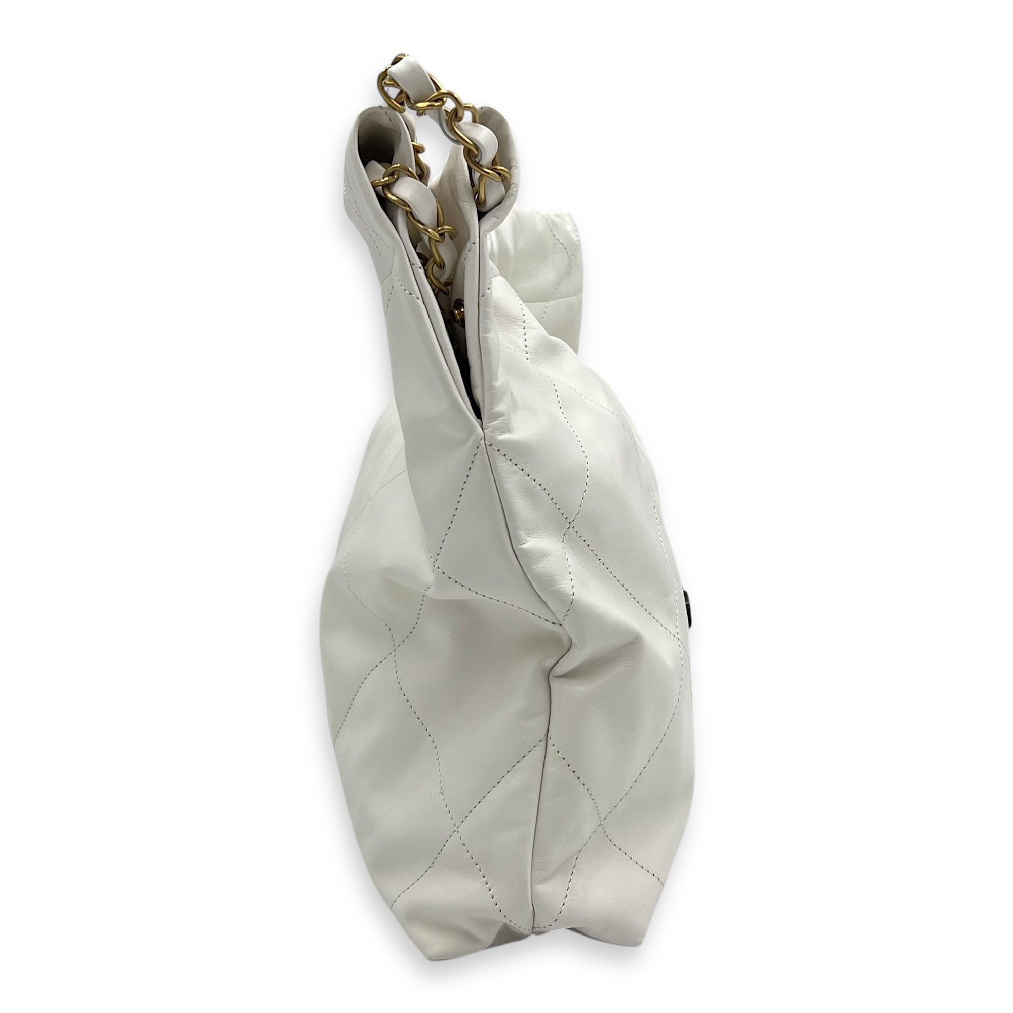 22 Tote White Tote Bag in Calfskin, Mixed hardware - Image 4
