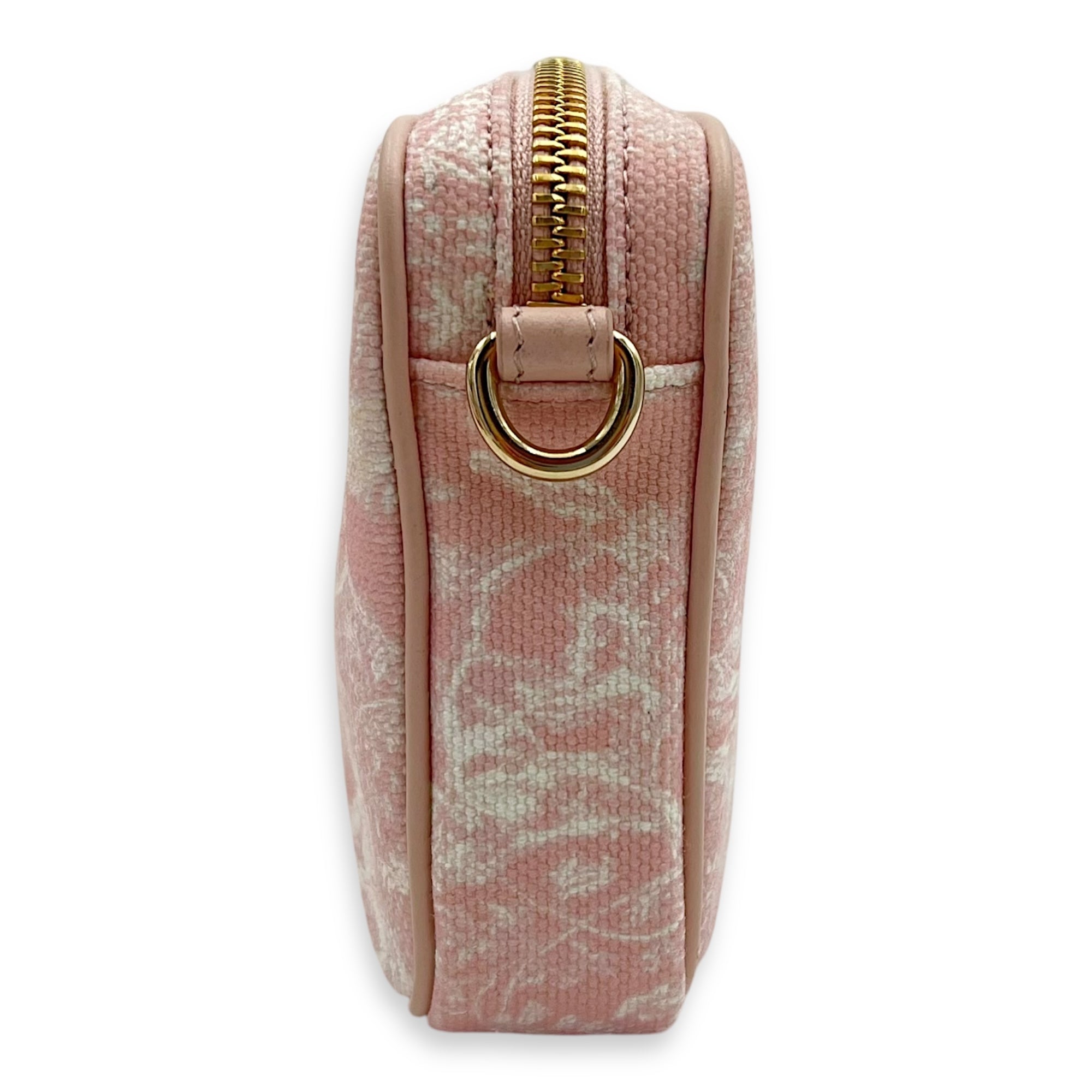 Multi-pouch Crossbody Bag Pink in Canvas, Light Gold hardware - Image 4