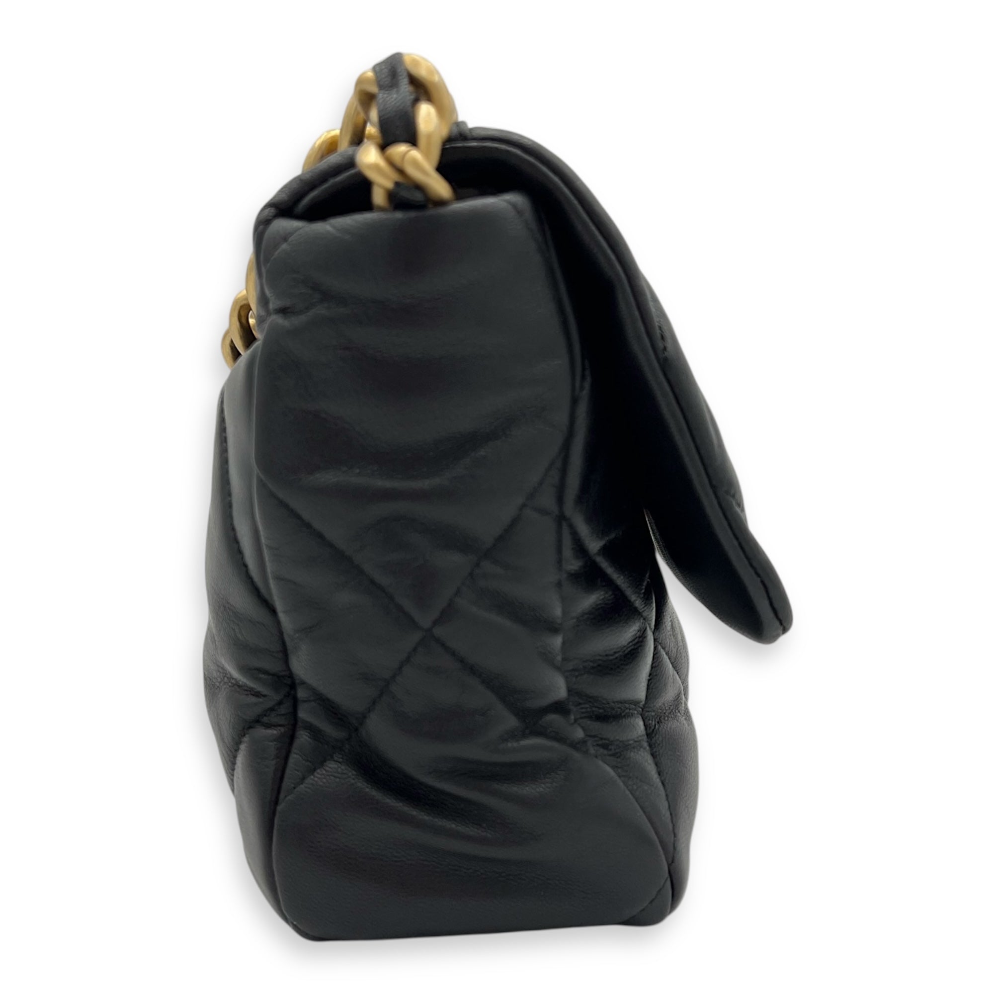 C19 Large Black Shoulder Bag in Lambskin, Mixed hardware - Image 4