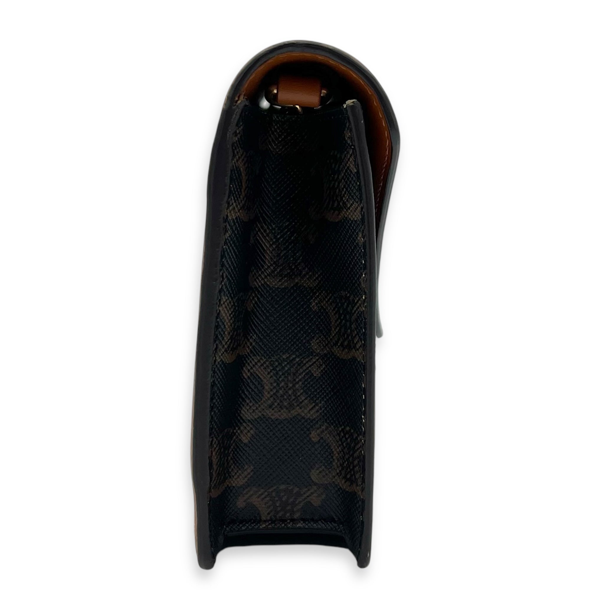 Triomphe Wallet On Chain Brown in Coated Canvas, Gold hardware - Image 4